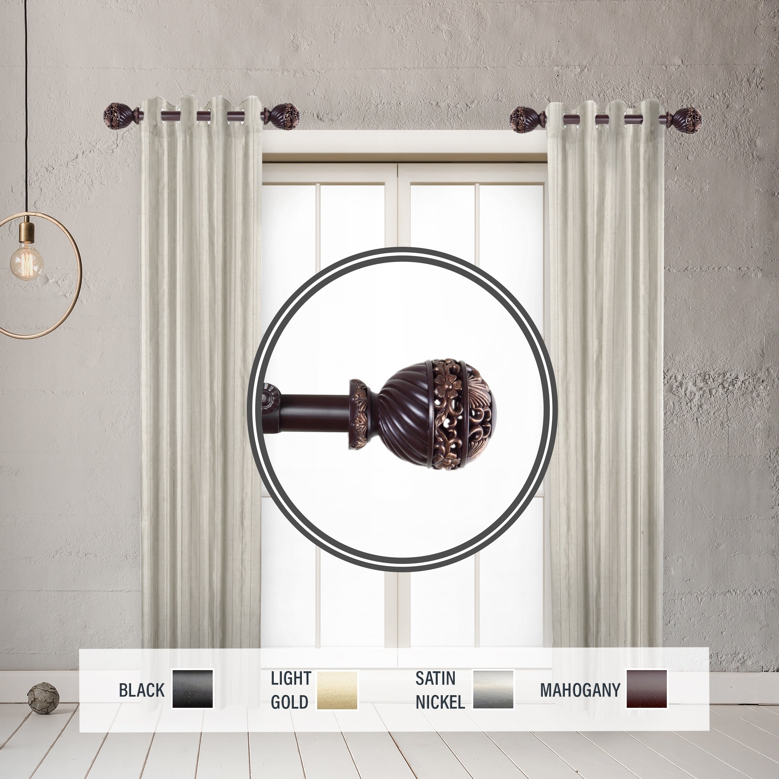 Instyledesign Marlow 1 Side Curtain Rod 12 20 Inch Long Set Of 2 12 To 20 Inches