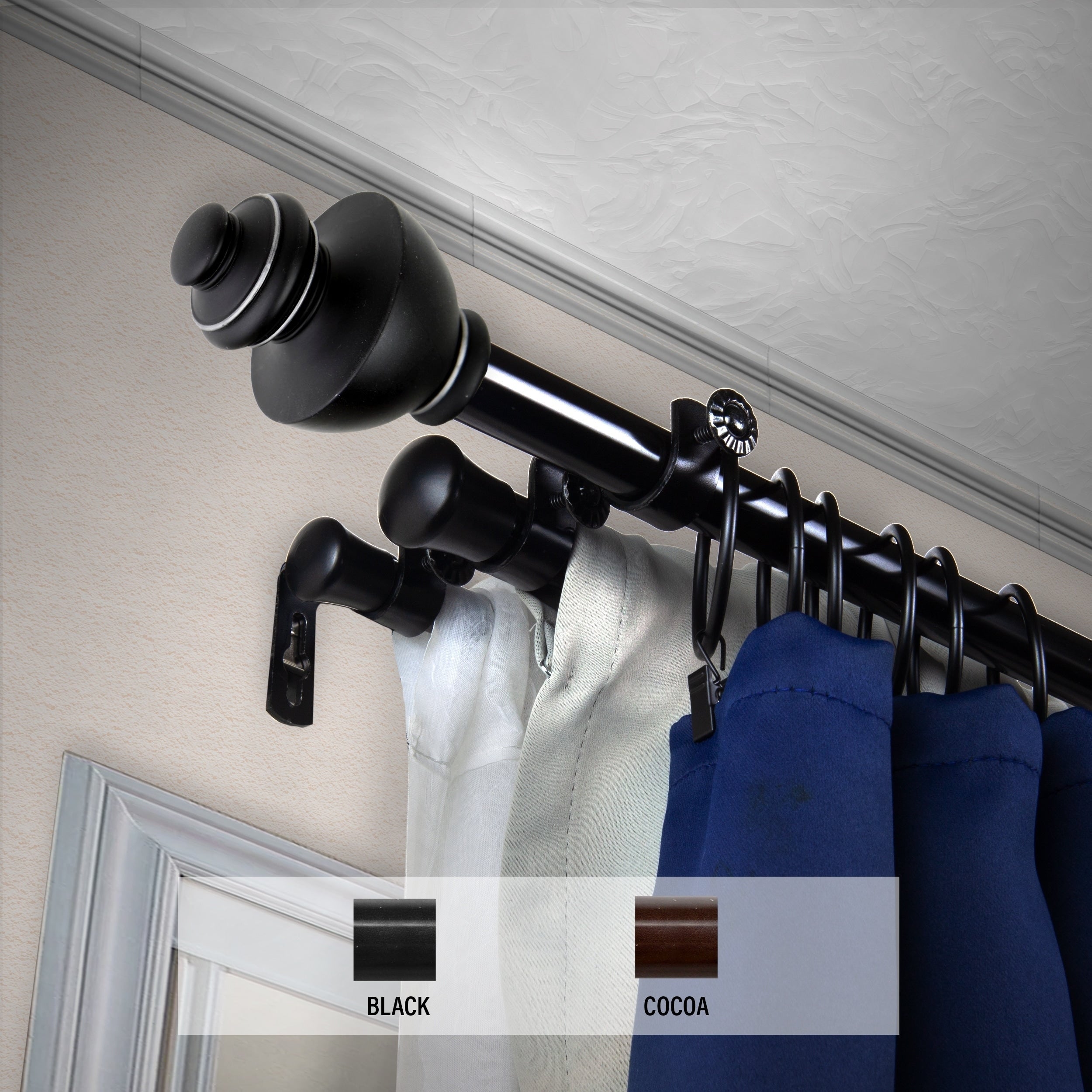 Instyledesign Monarch Triple Curtain Rod 13 16 Inch Dia.