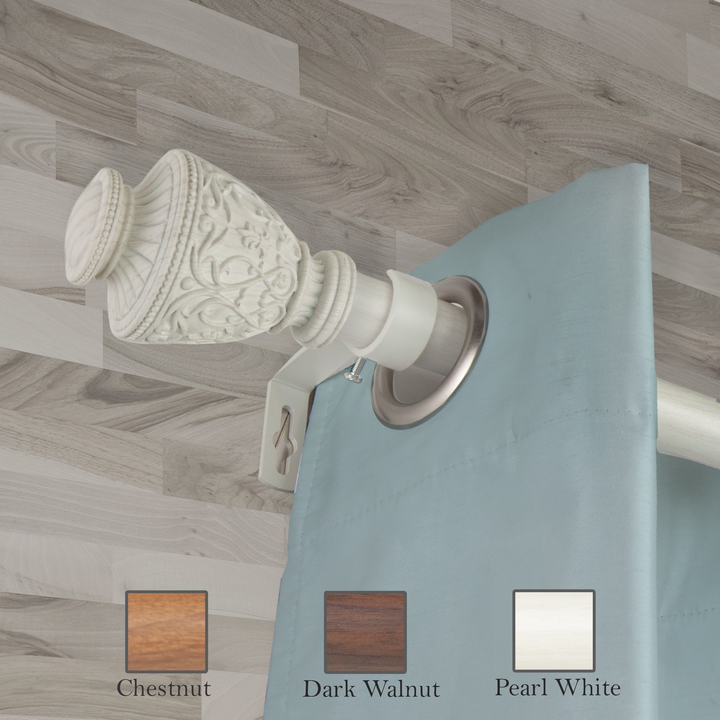 Instyledesign Neva 1 Inch Faux Wood Curtain Rod