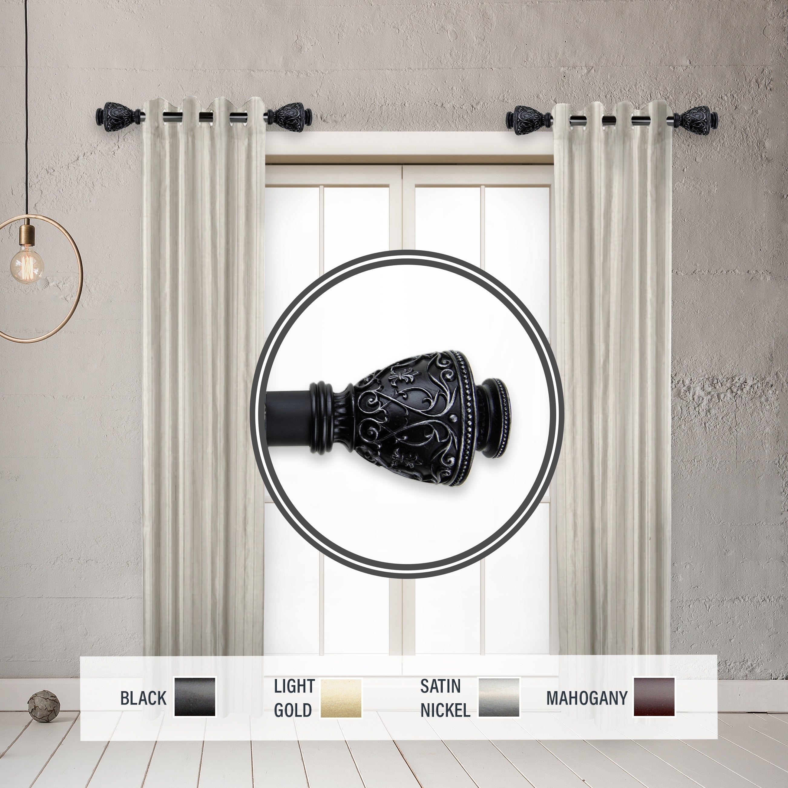 Instyledesign Neva 1 Side Curtain Rod 12 20 Inch Long Set Of 2 12 To 20 Inches