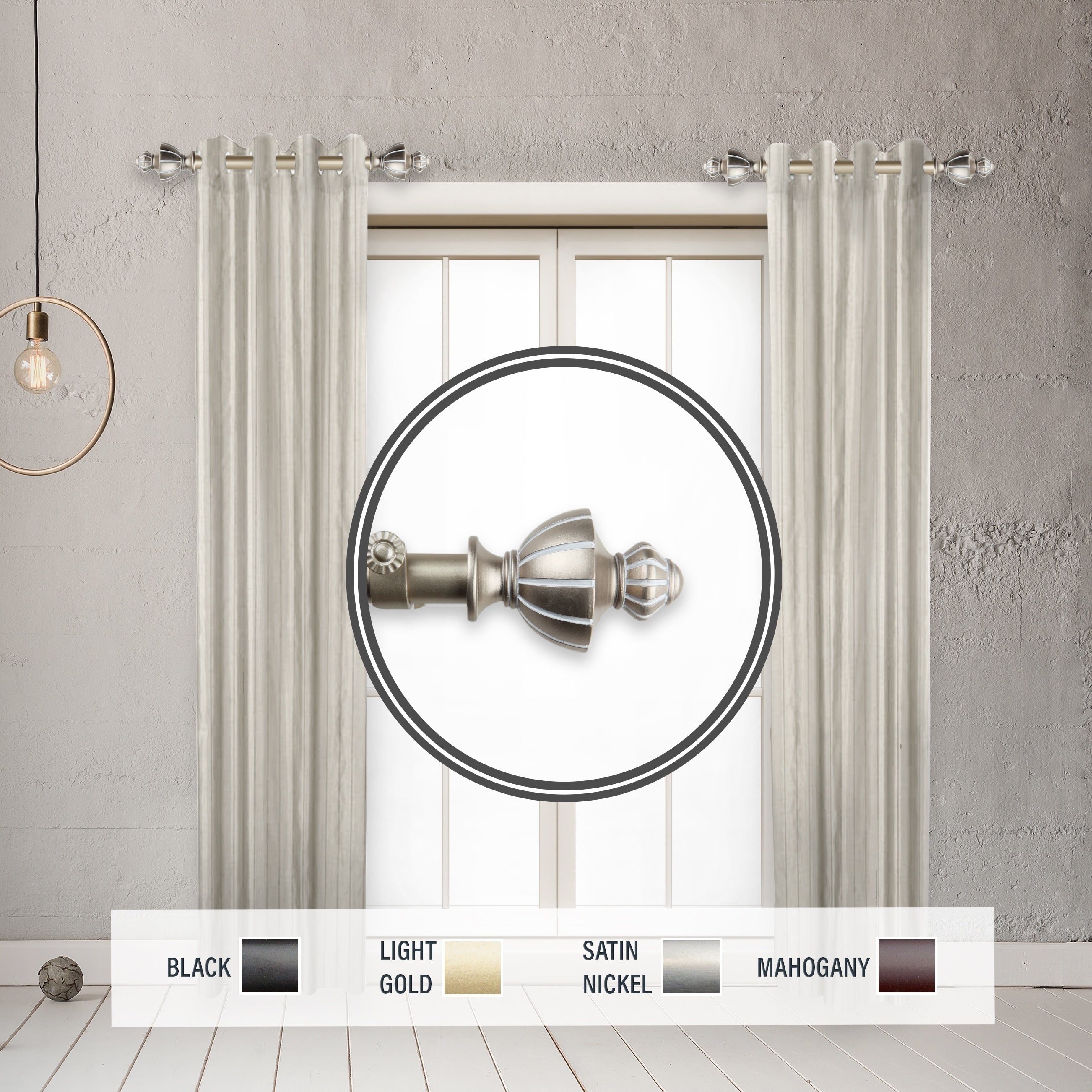 Instyledesign Oden 1 Side Curtain Rod 12 20 Inch Long Set Of 2 12 To 20 Inches