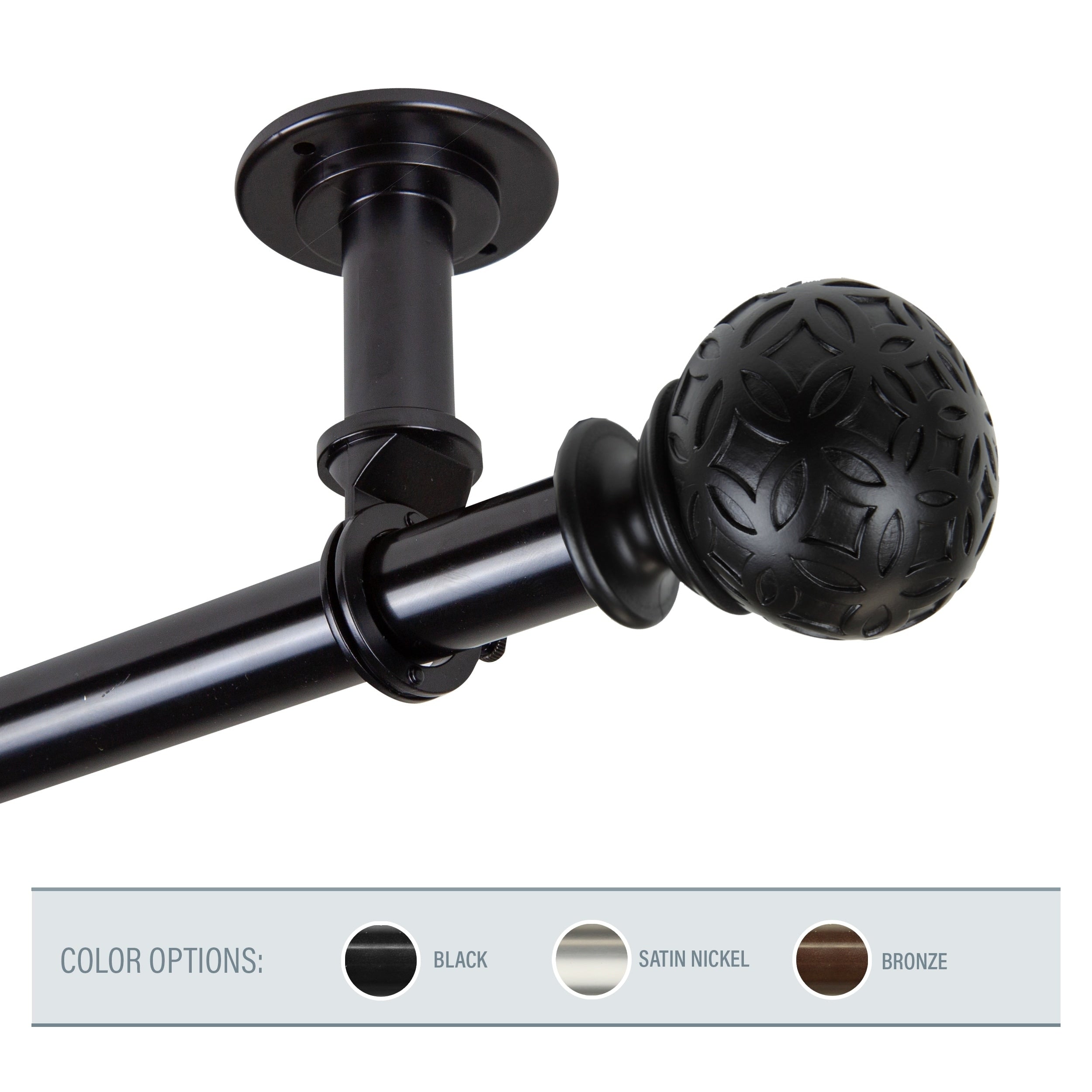 Instyledesign Odette 1 Inch Diameter Ceiling Curtain Rod Room Divider