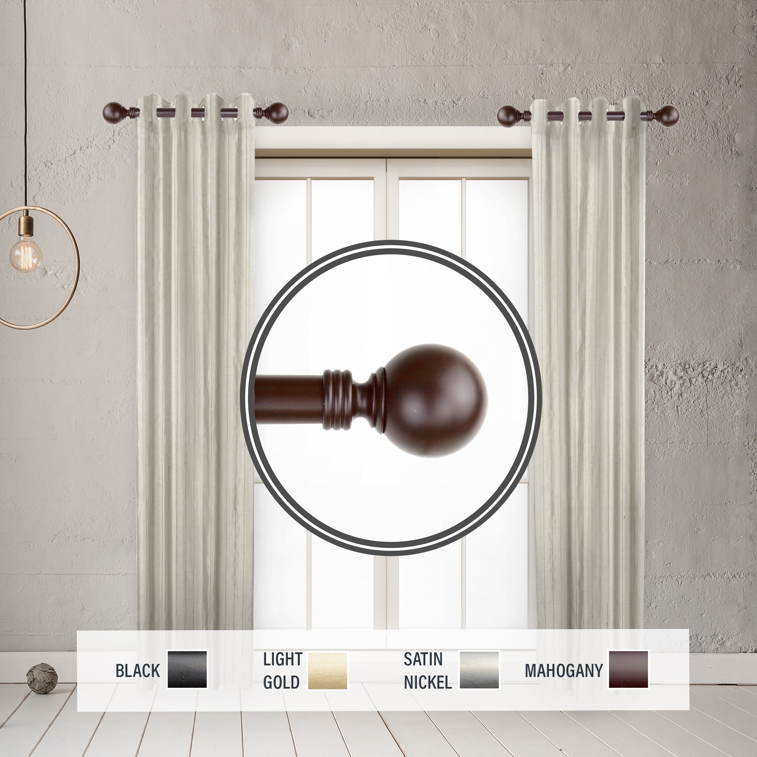 Instyledesign Pellet 1 Side Curtain Rod 12 20 Inch Long Set Of 2 12 To 20 Inches