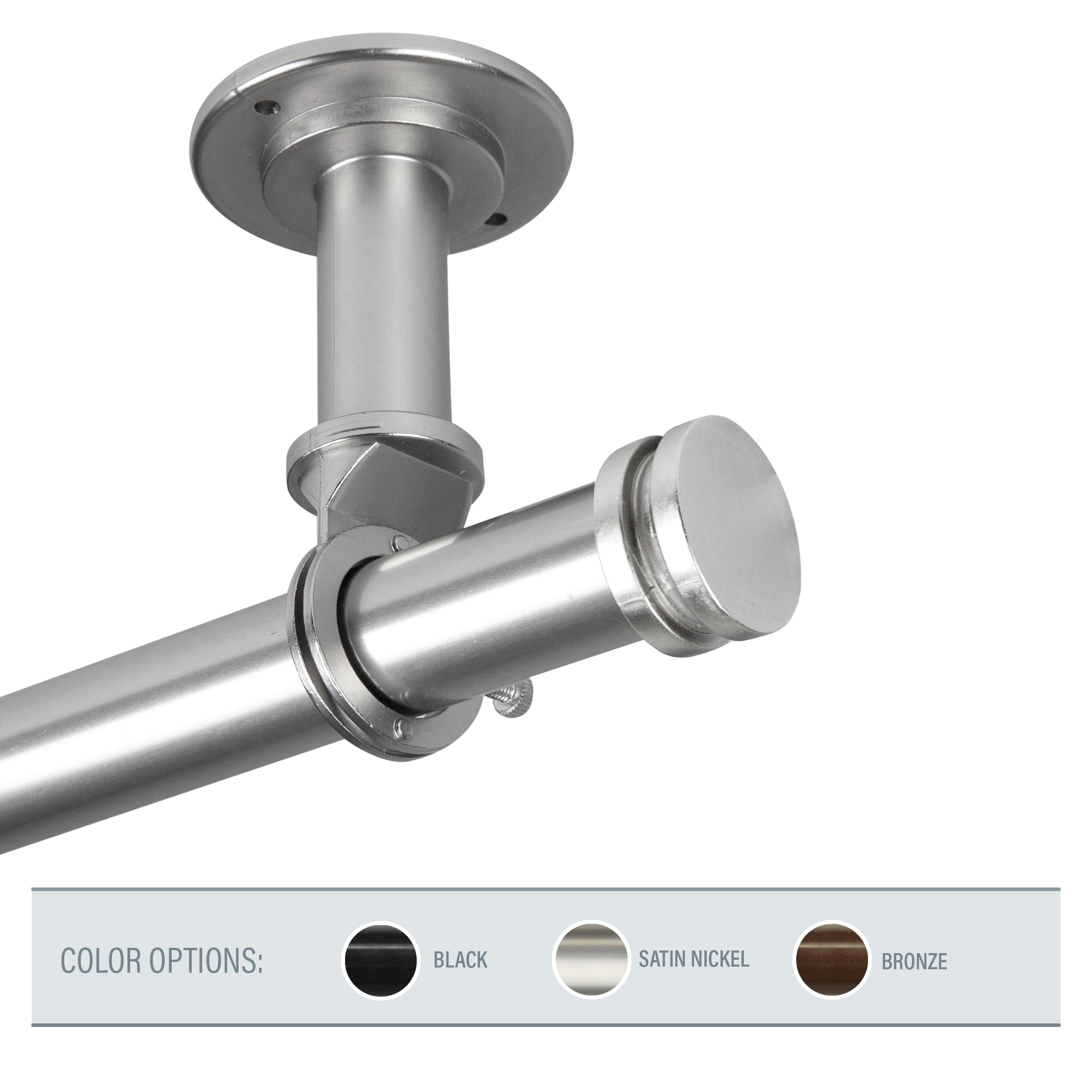Instyledesign Pita 1 Inch Diameter Ceiling Curtain Rod Room Divider