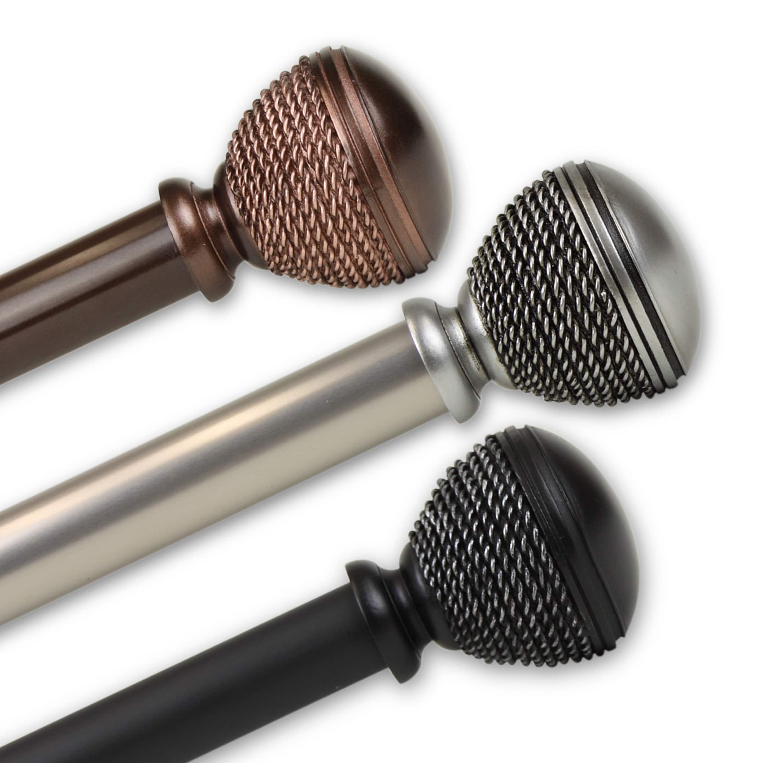 Instyledesign Plait 1 Inch Diameter Adjustable Curtain Rod