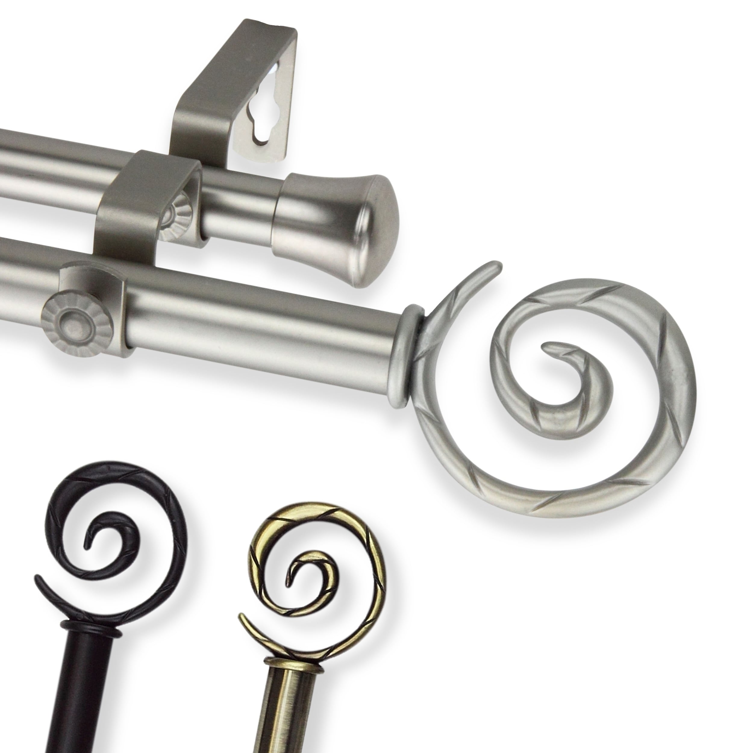 Instyledesign Radial Adjustable Double Curtain Rod