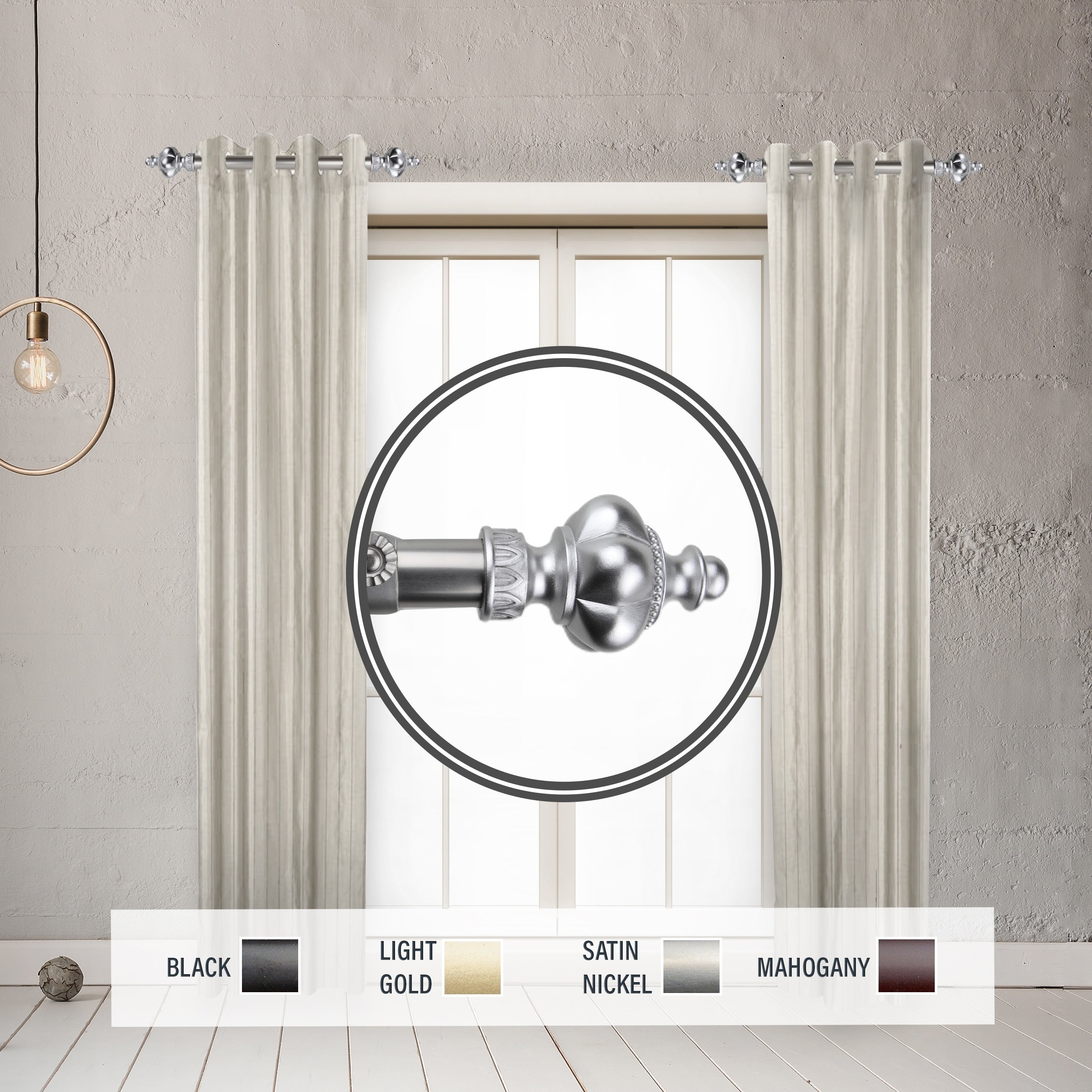 Instyledesign Revel 1 Side Curtain Rod 12 20 Inch Long Set Of 2 12 To 20 Inches