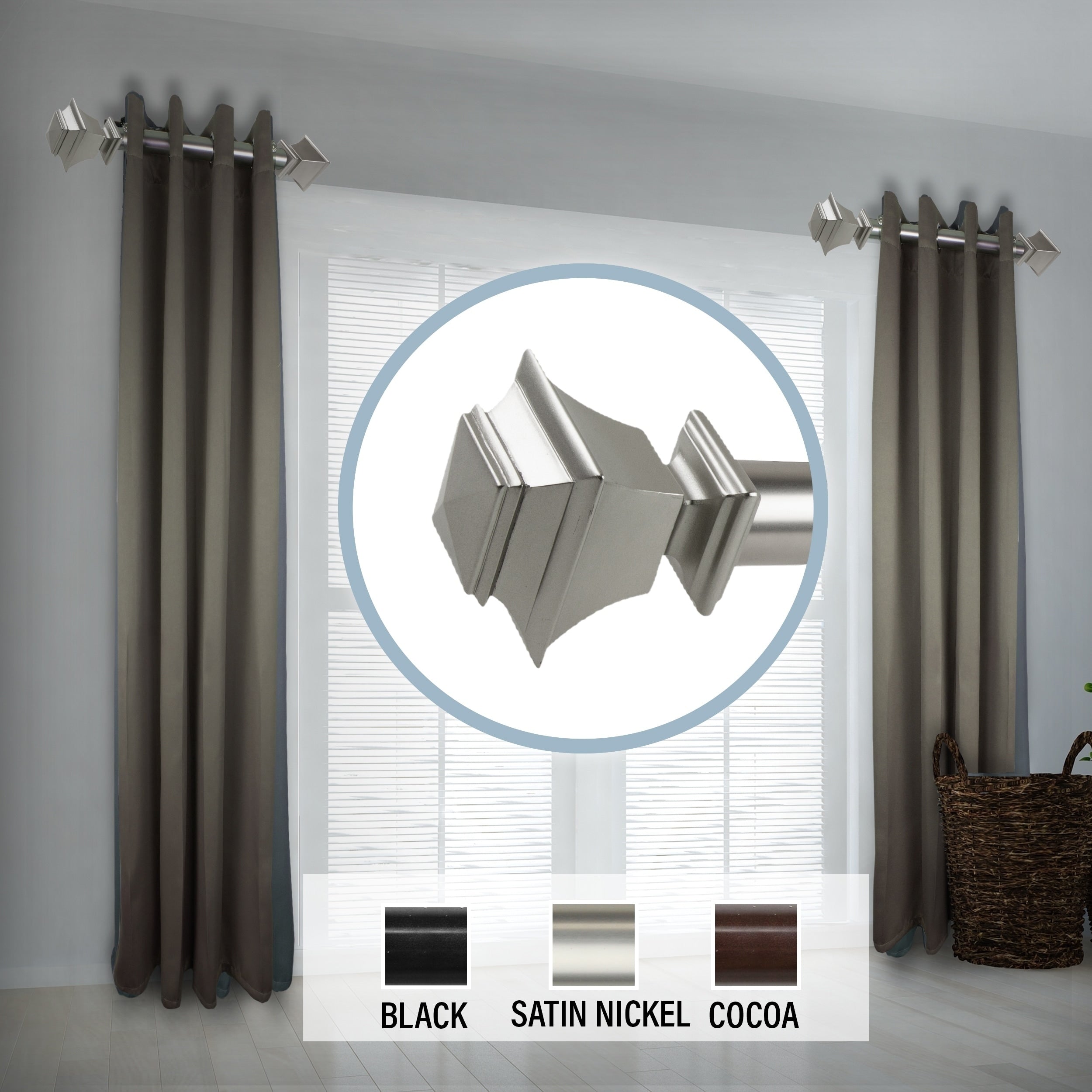 Instyledesign Schubert 1.5 Side Curtain Rod 12 20 Inch Long Set Of 2 12 To 20 Inches
