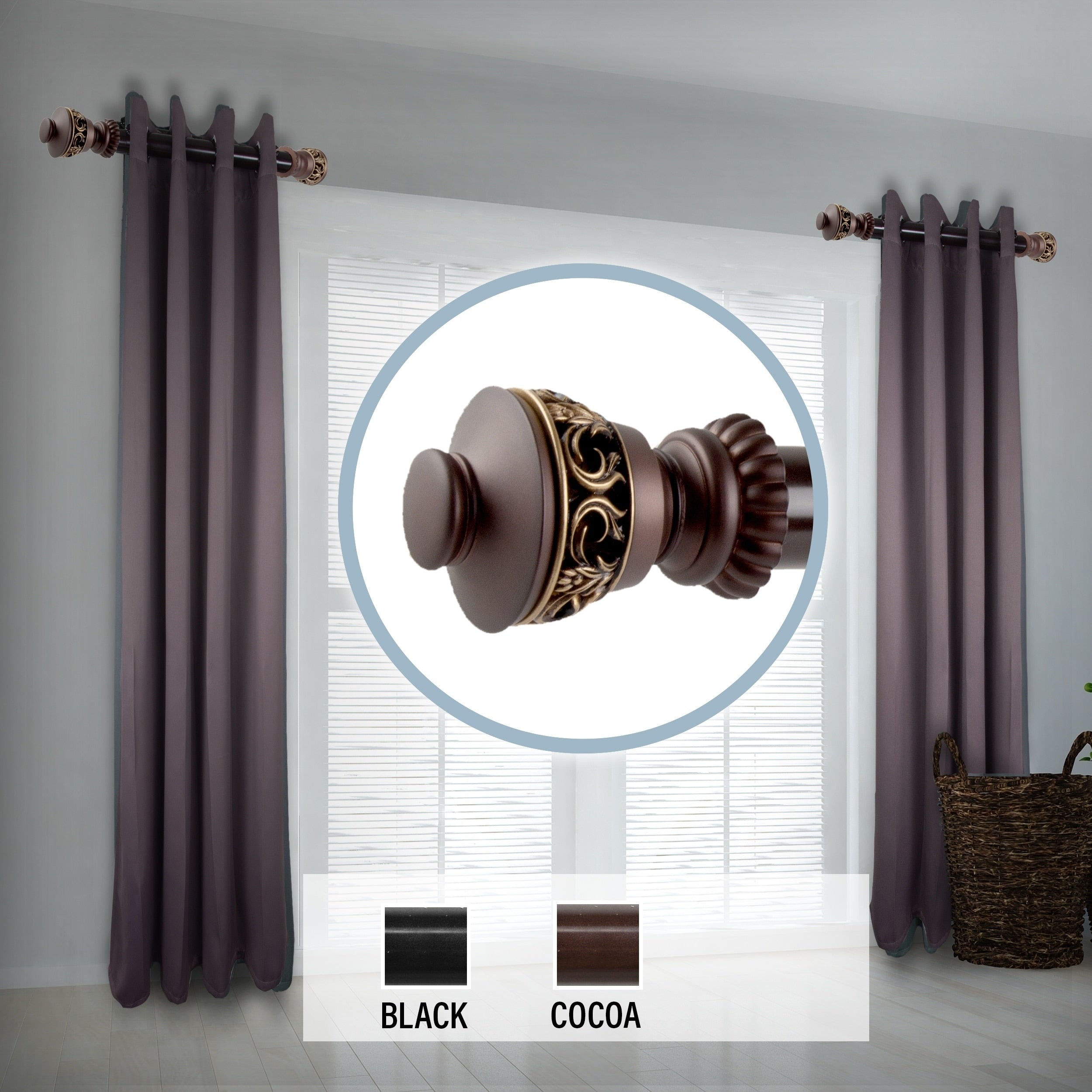 Instyledesign Scroll 1.5 Side Curtain Rod 12 20 Inch Long Set Of 2 12 To 20 Inches