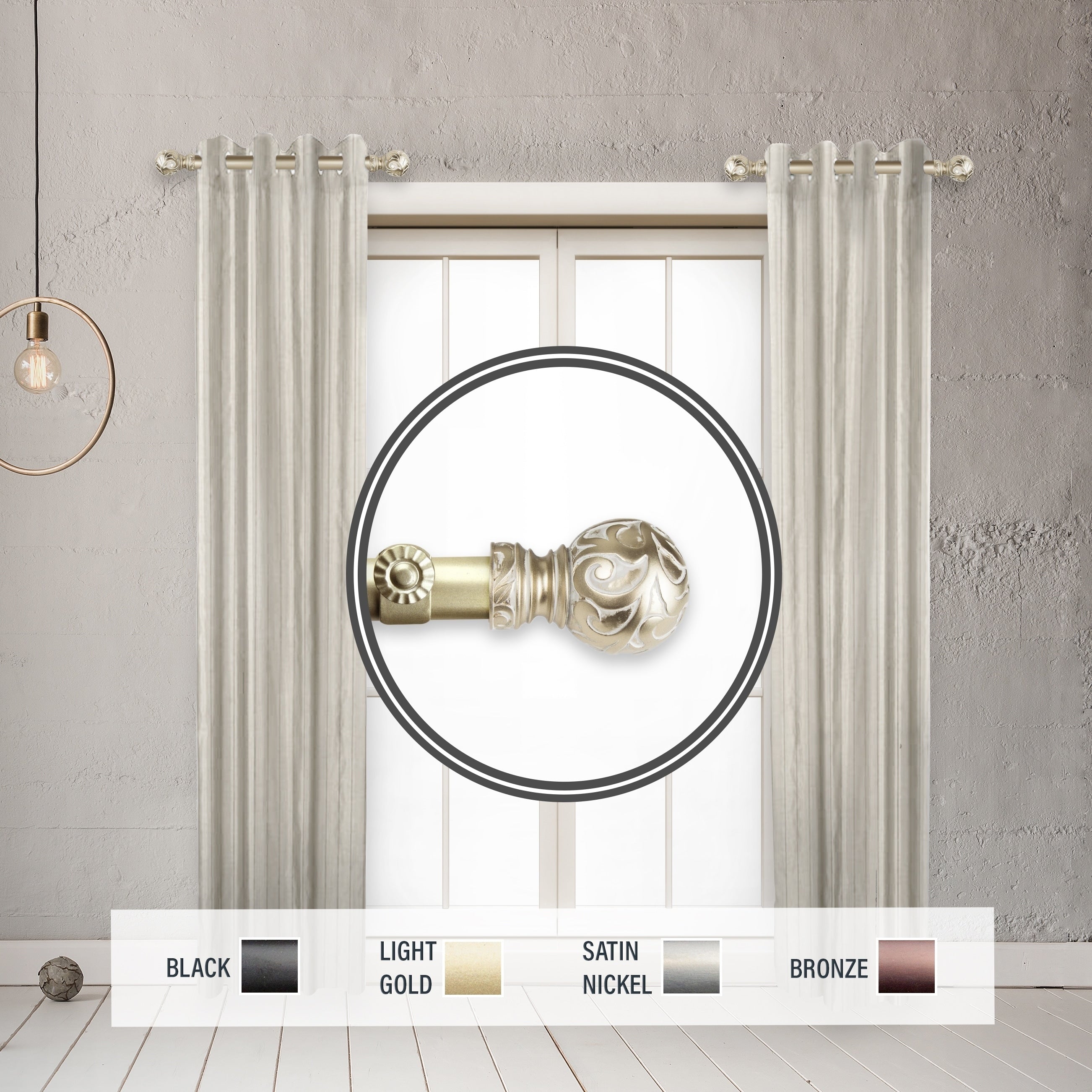 Instyledesign Silvanus 1 Side Curtain Rod 12 20 Inch Long Set Of 2 12 To 20 Inches