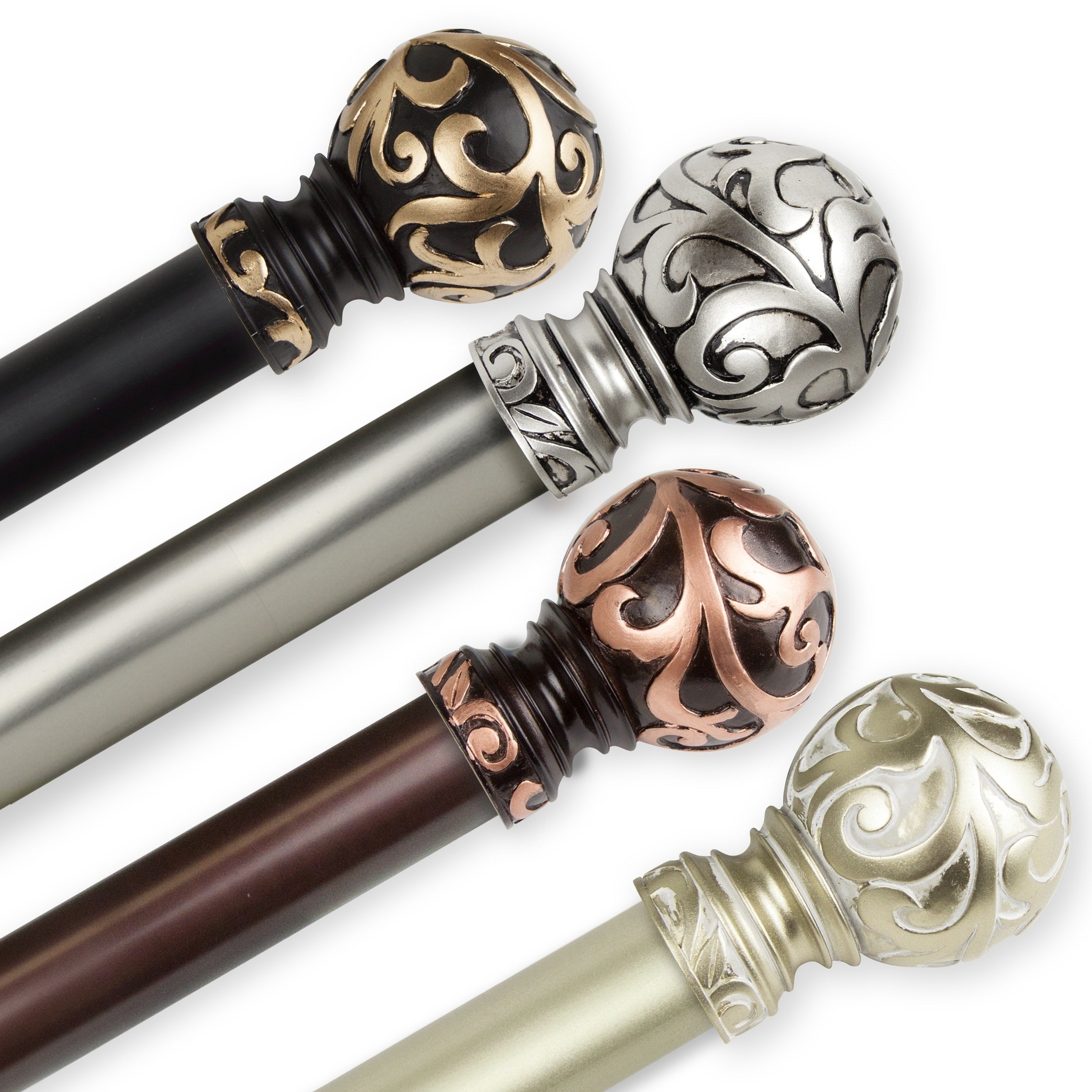 Instyledesign Silvanus 1 Inch Diameter Adjustable Curtain Rod