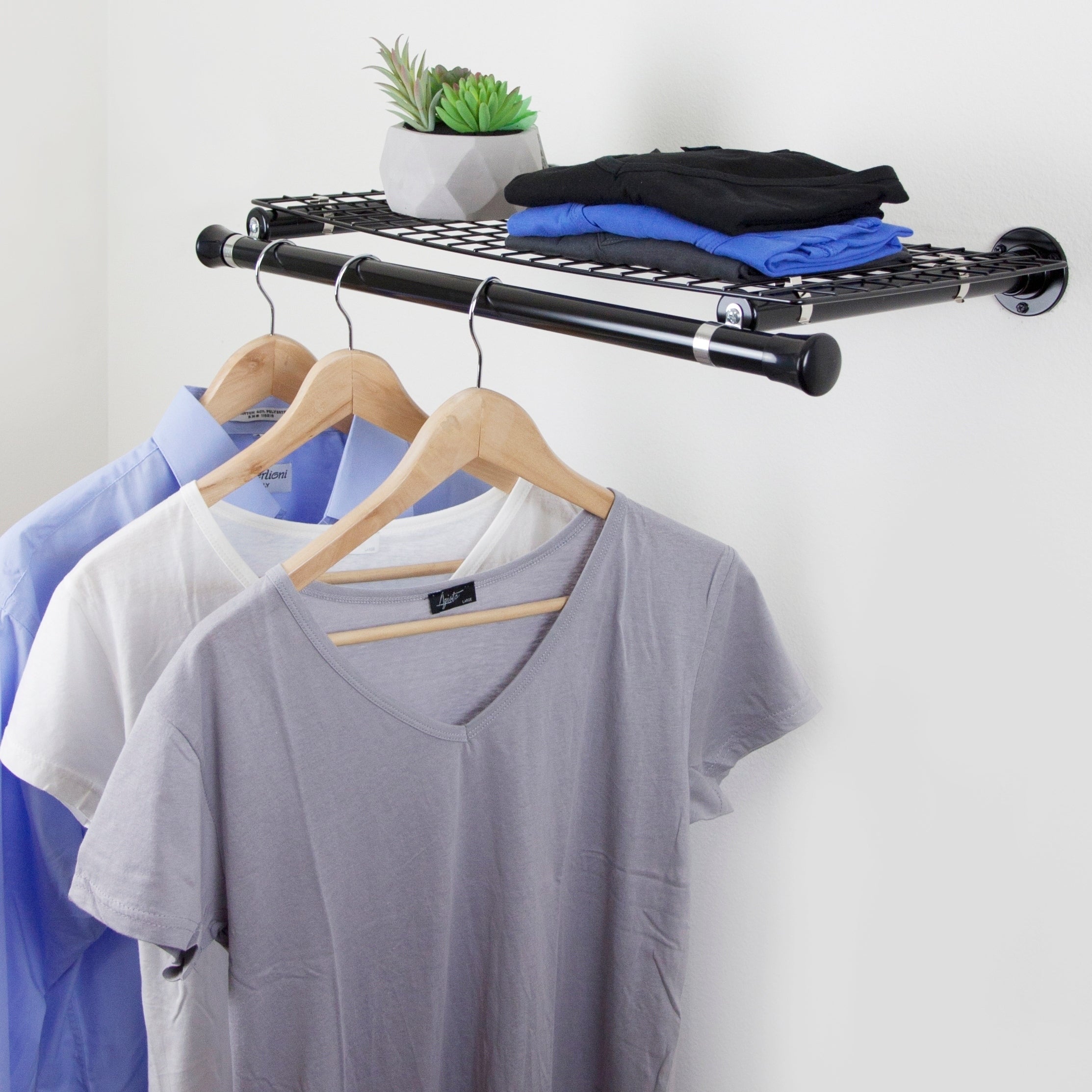 Instyledesign Single Shelf With Hanger Black