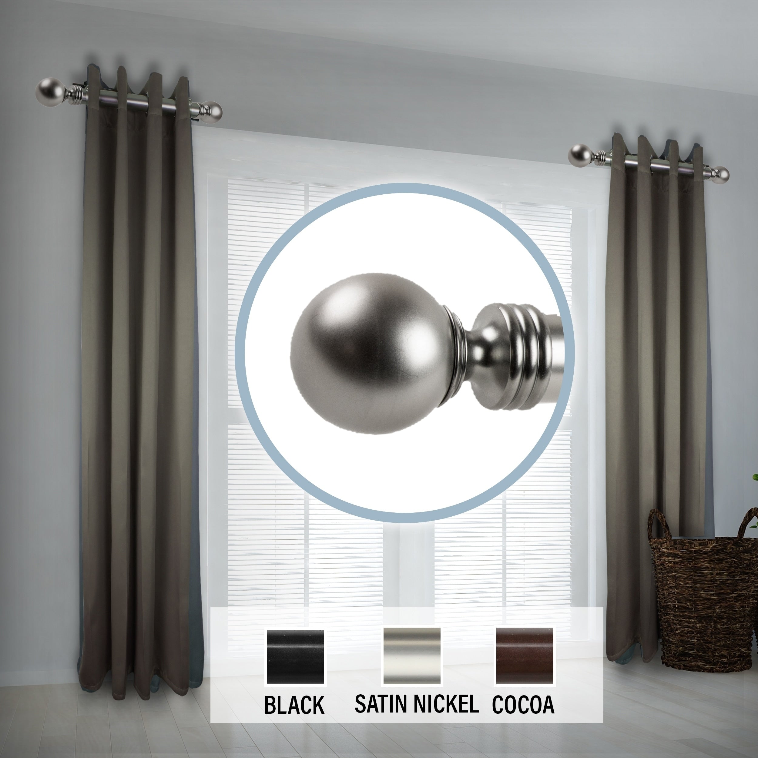 Instyledesign Sondra 1.5 Side Curtain Rod 12 20 Inch Long Set Of 2 12 To 20 Inches