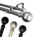 Instyledesign Sphere 1 Inch Adjustable Double Drapery Rod 160 240 Inch 160 To 240 Inch