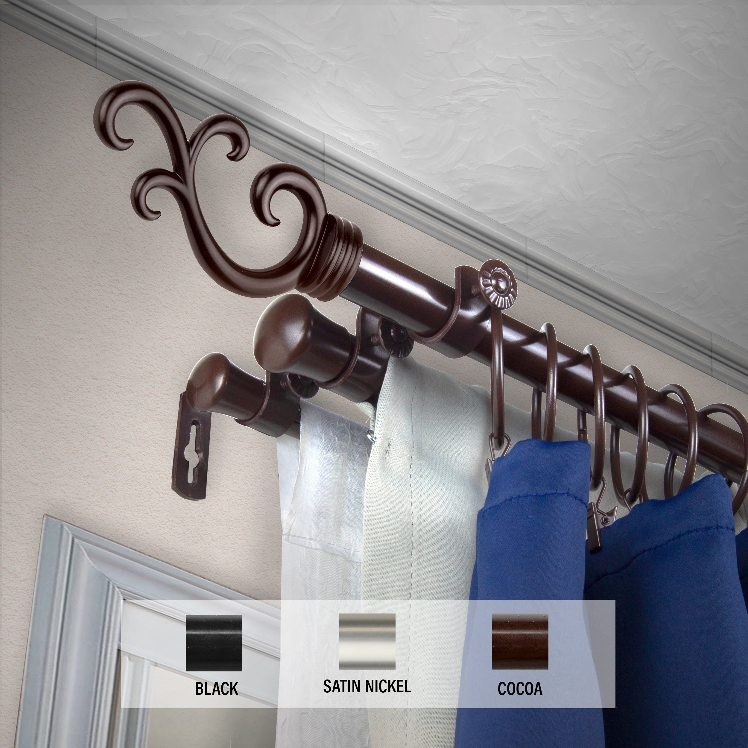 Instyledesign Sway Triple Curtain Rod 13 16 Inch Dia.