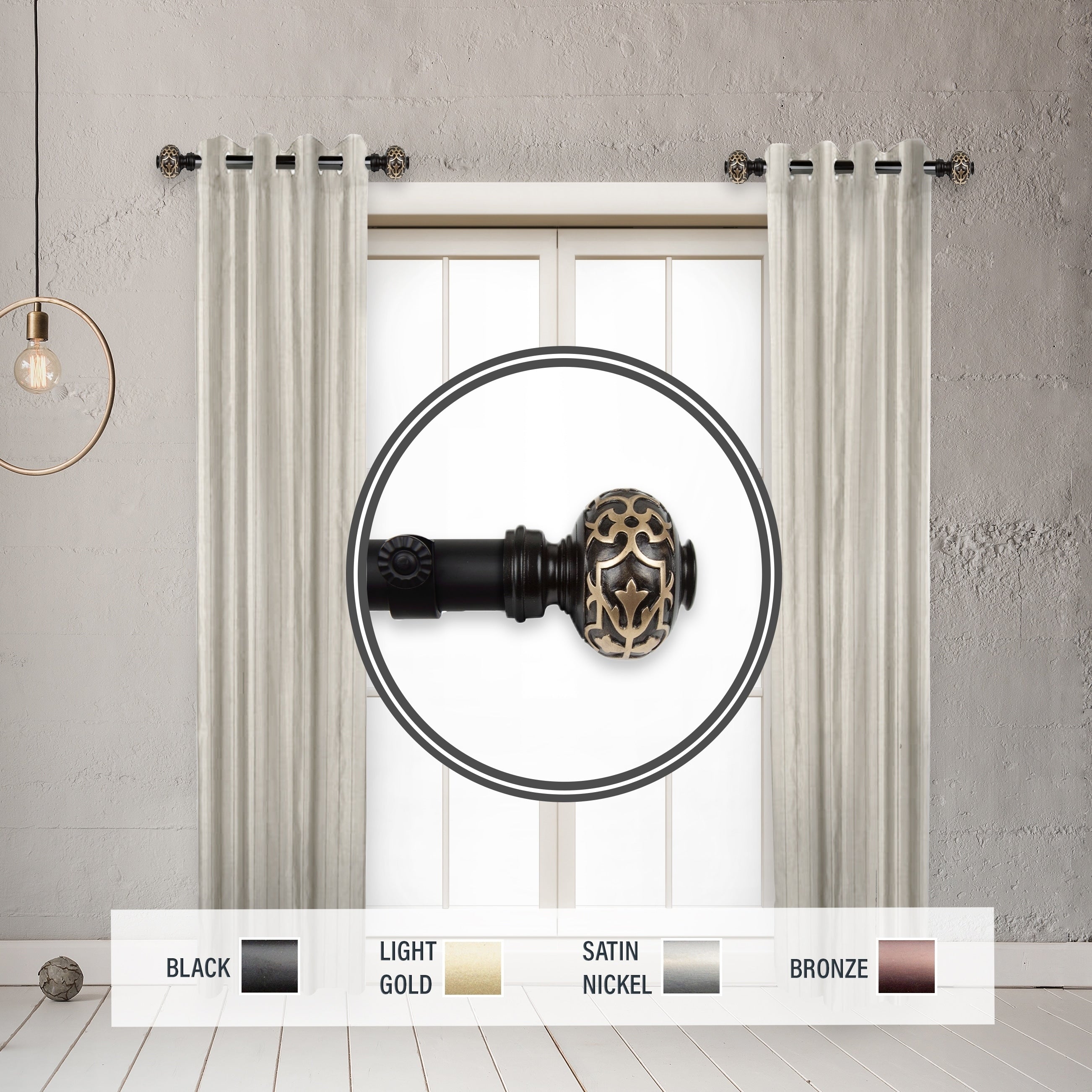 Instyledesign Sycamore 1 Side Curtain Rod 12 20 Inch Long Set Of 2 12 To 20 Inches