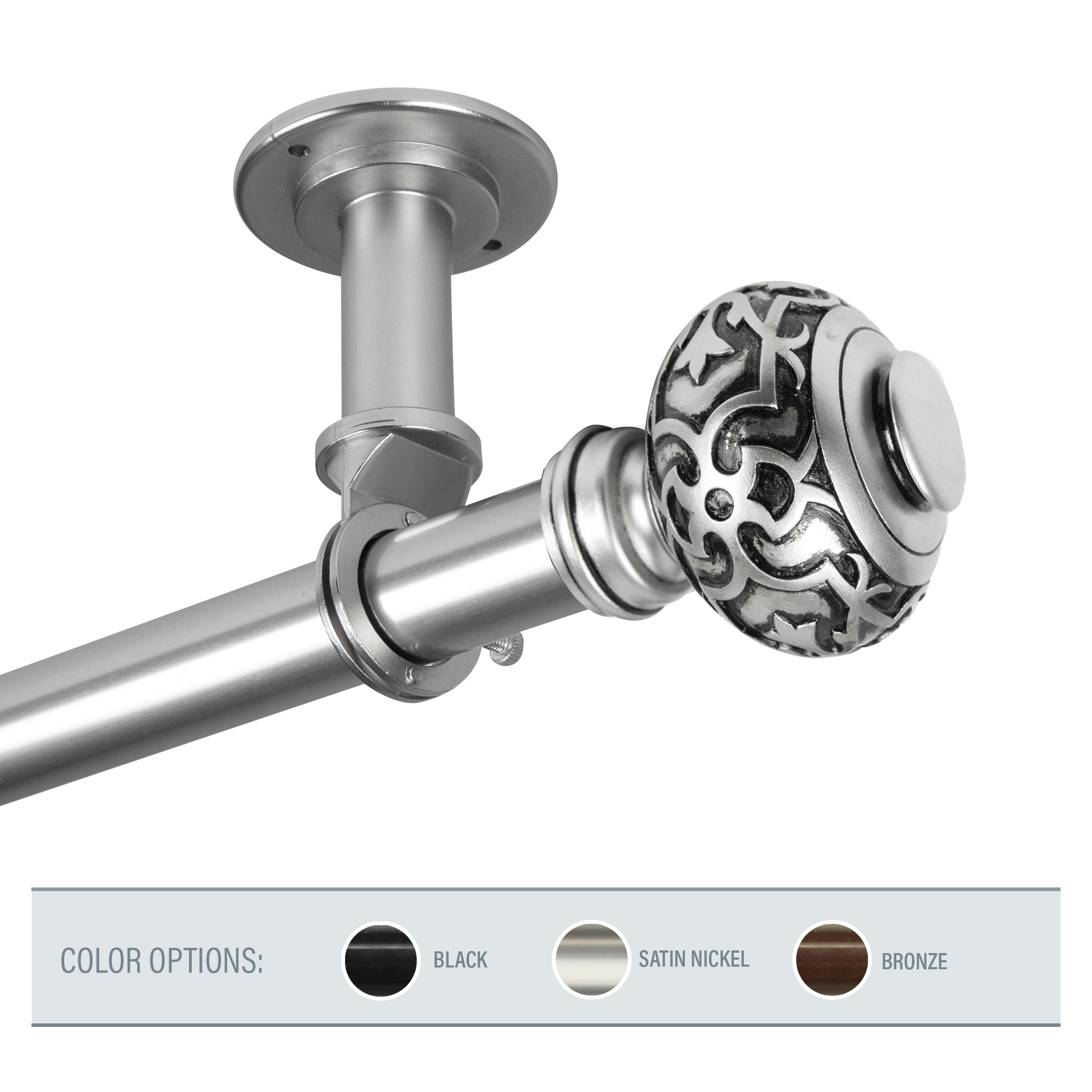 Instyledesign Sycamore 1 Inch Diameter Ceiling Curtain Rod Room Divider
