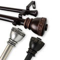 Instyledesign Tahlia 1 Inch Diameter Adjustable Double Curtain Rod
