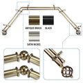 Instyledesign Torison 13 16 Double Bay Window Curtain Rod 20 36 Inches 38 72 Inches
