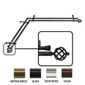 Instyledesign Torison Corner Window Double Curtain Rod 13 16 Inch Dia.
