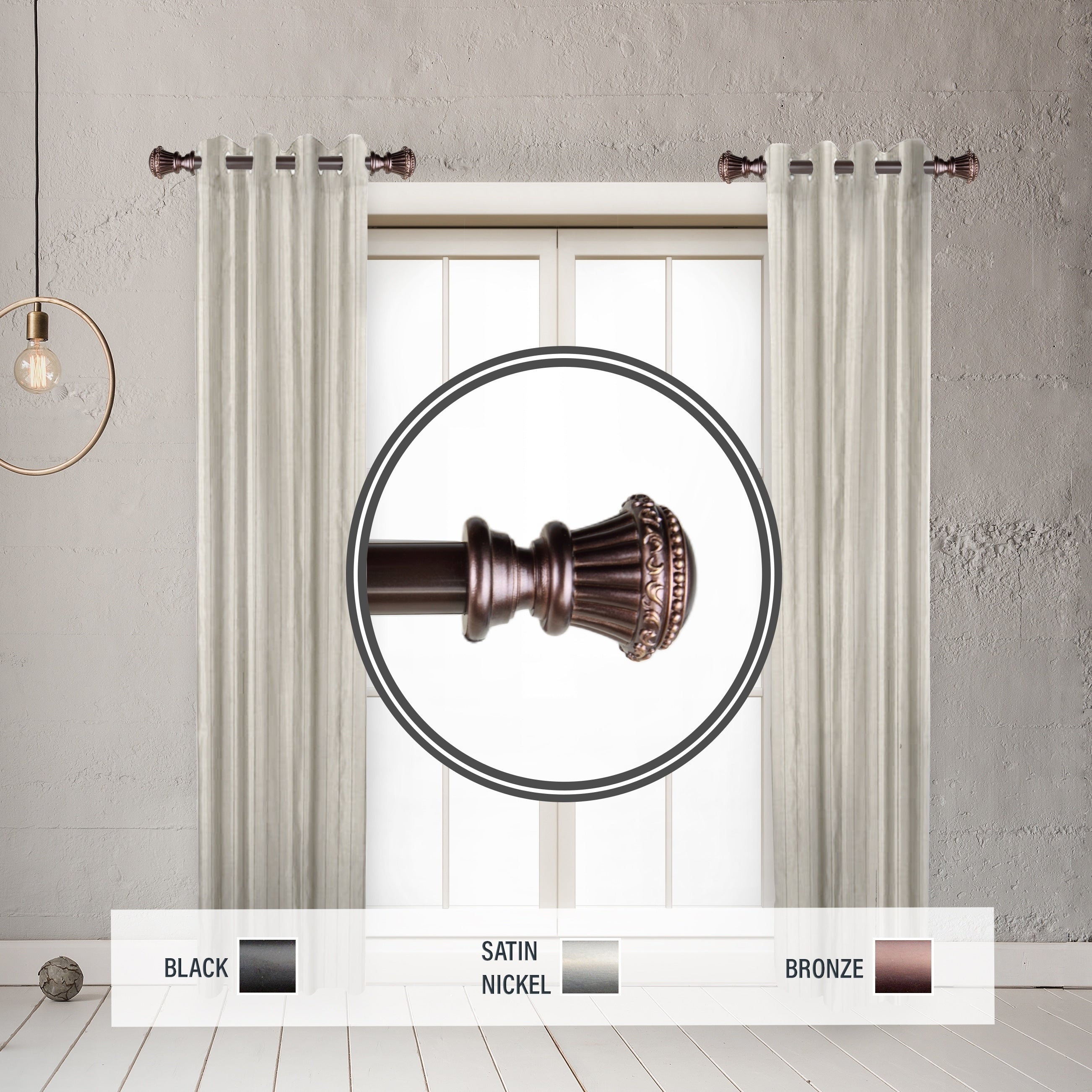 Instyledesign Trinity 1 Side Curtain Rod 12 20 Inch Long Set Of 2 12 To 20 Inches