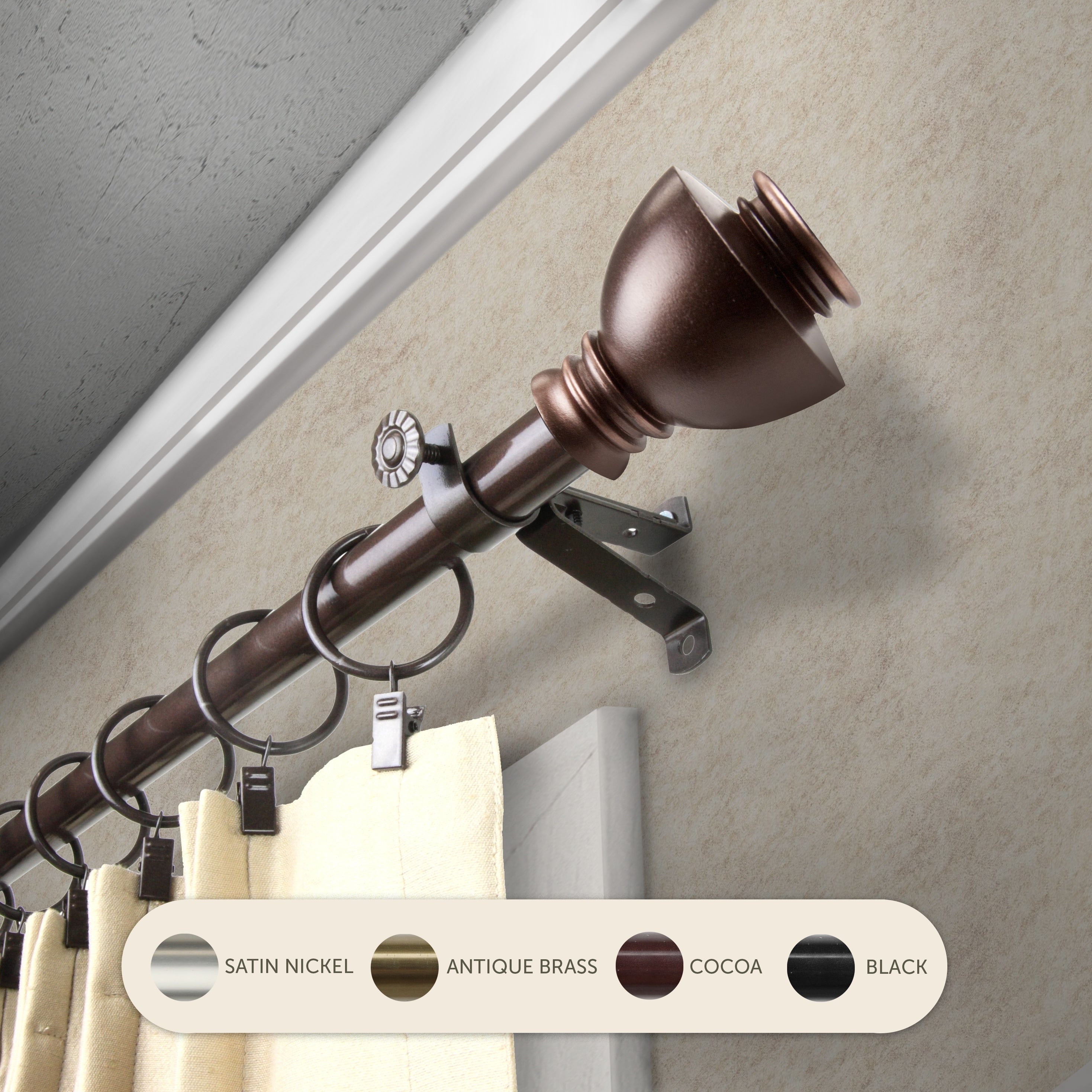 Instyledesign Tristan Adjustable Curtain Rod
