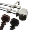 Instyledesign Xavier 1 Inch Diameter Adjustable Double Curtain Rod