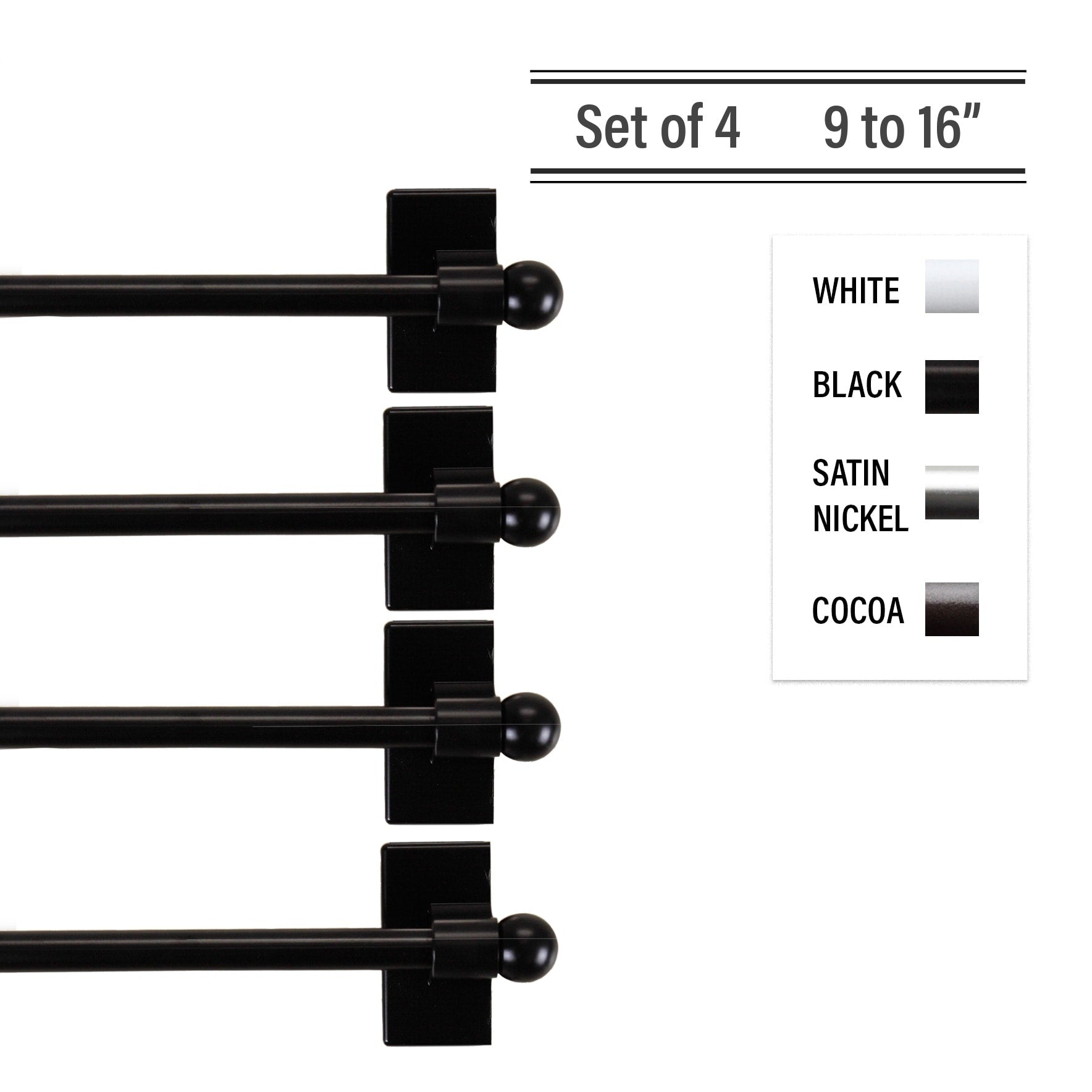 Instyledesign 7 16 Inch Dia. Magnetic Rod 9 16 Inch Long Set Of 4