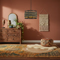 Inca 3 Light Rattan Hemp Drum Pendant Scandi Coastal Boho Handwoven 18 Wide