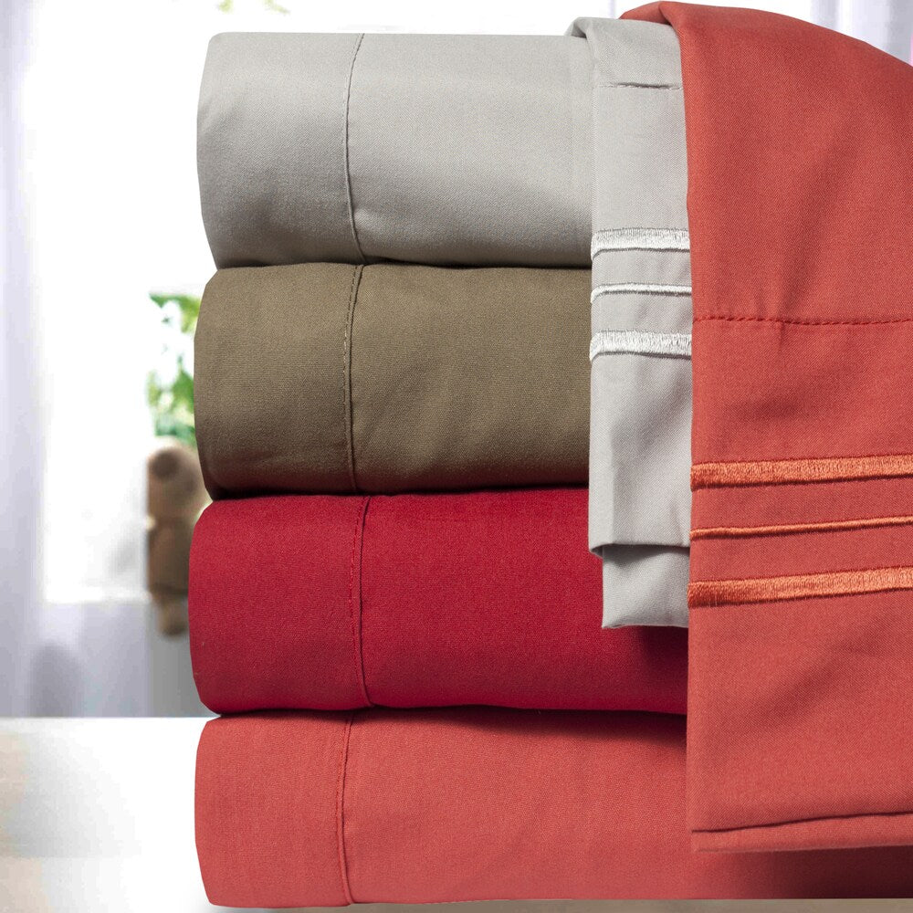Incredibly Soft 4 Piece Deep Pocket Bed Sheet Set In 4 Colors