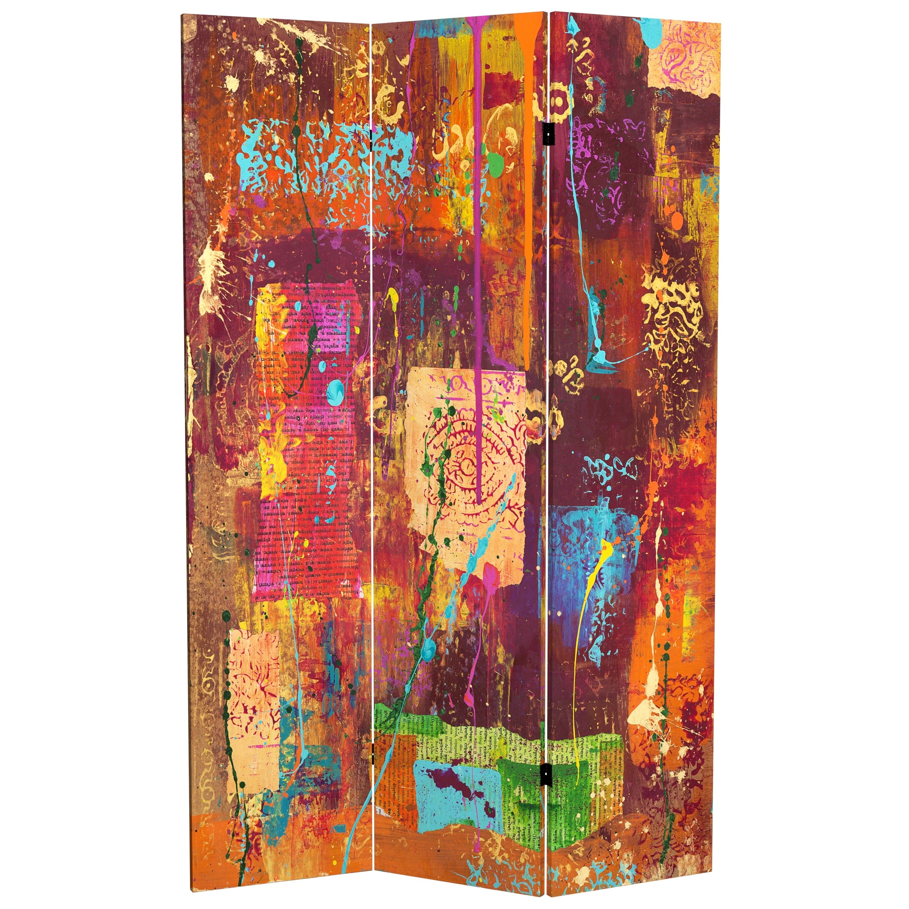 India Inspired Double Sided Canvas Room Divider