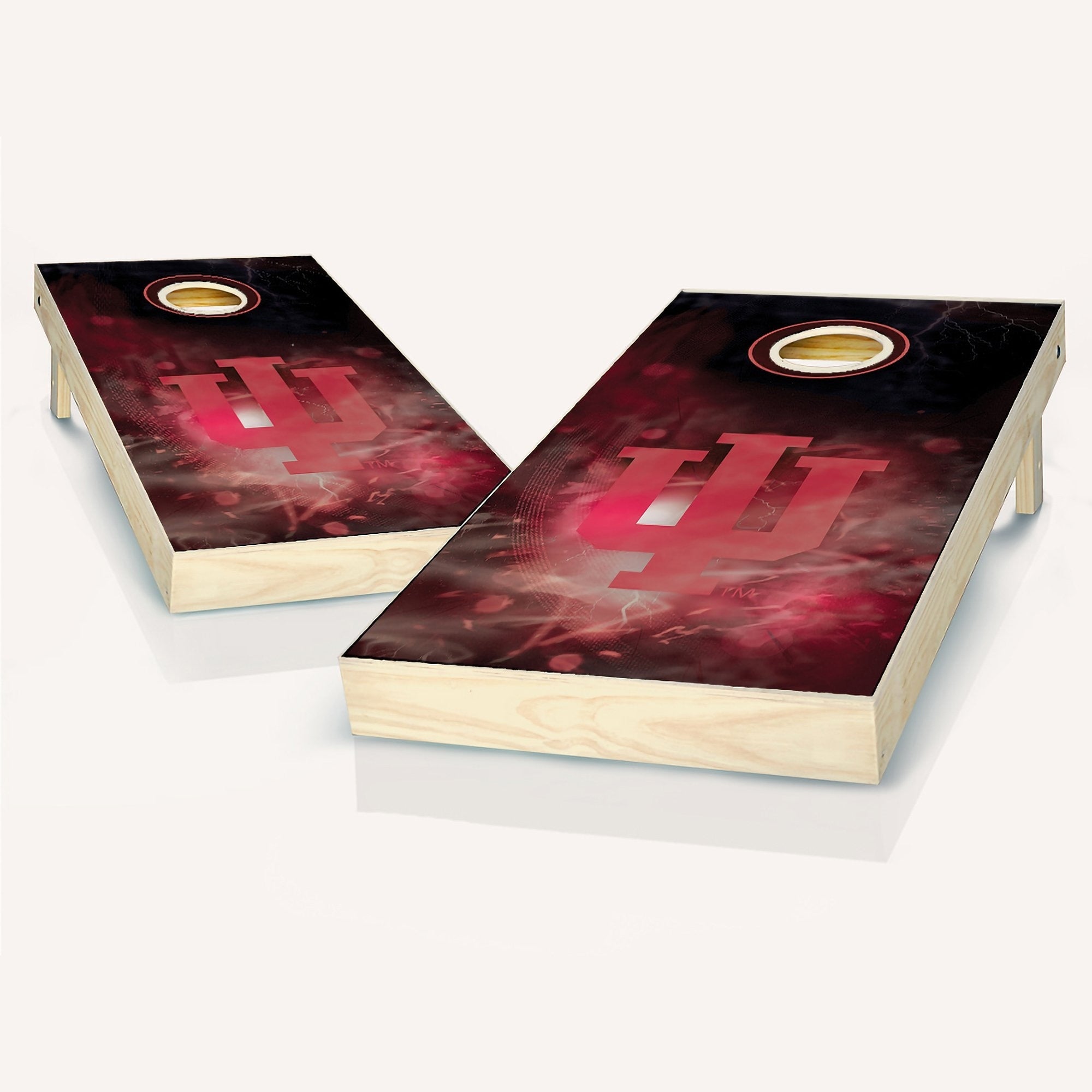 Indiana Hoosier Smoke Cornhole Set Includes 8 Team Logo Bags Optional Accessories