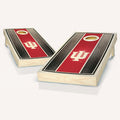Indiana Hoosier Stained Striped Cornhole Set Includes 8 Team Logo Bags Optional Accessories