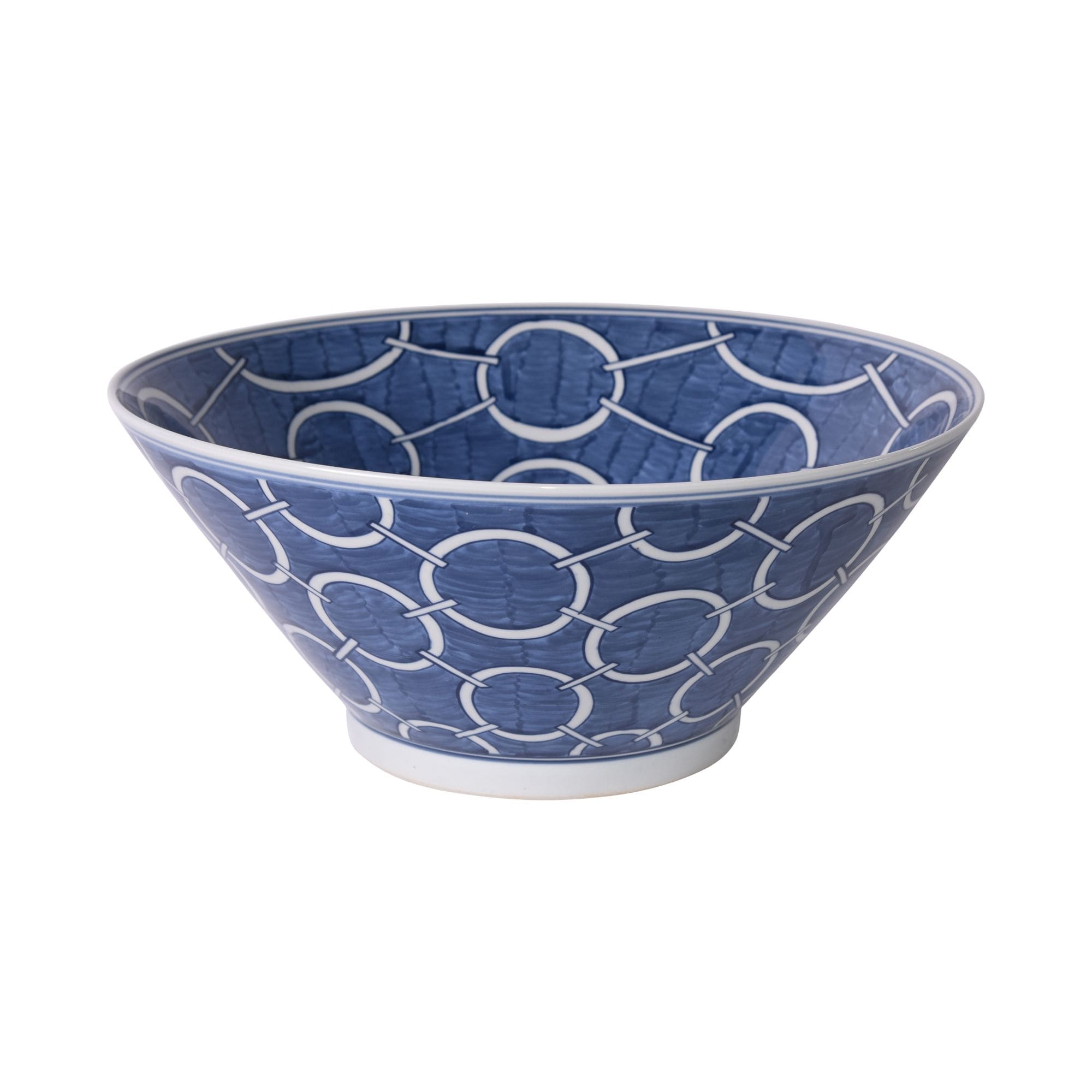 Indigo Blue Circle Bowl 16X16X6.5