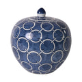 Indigo Blue Circle Melon Jar 11X11X11