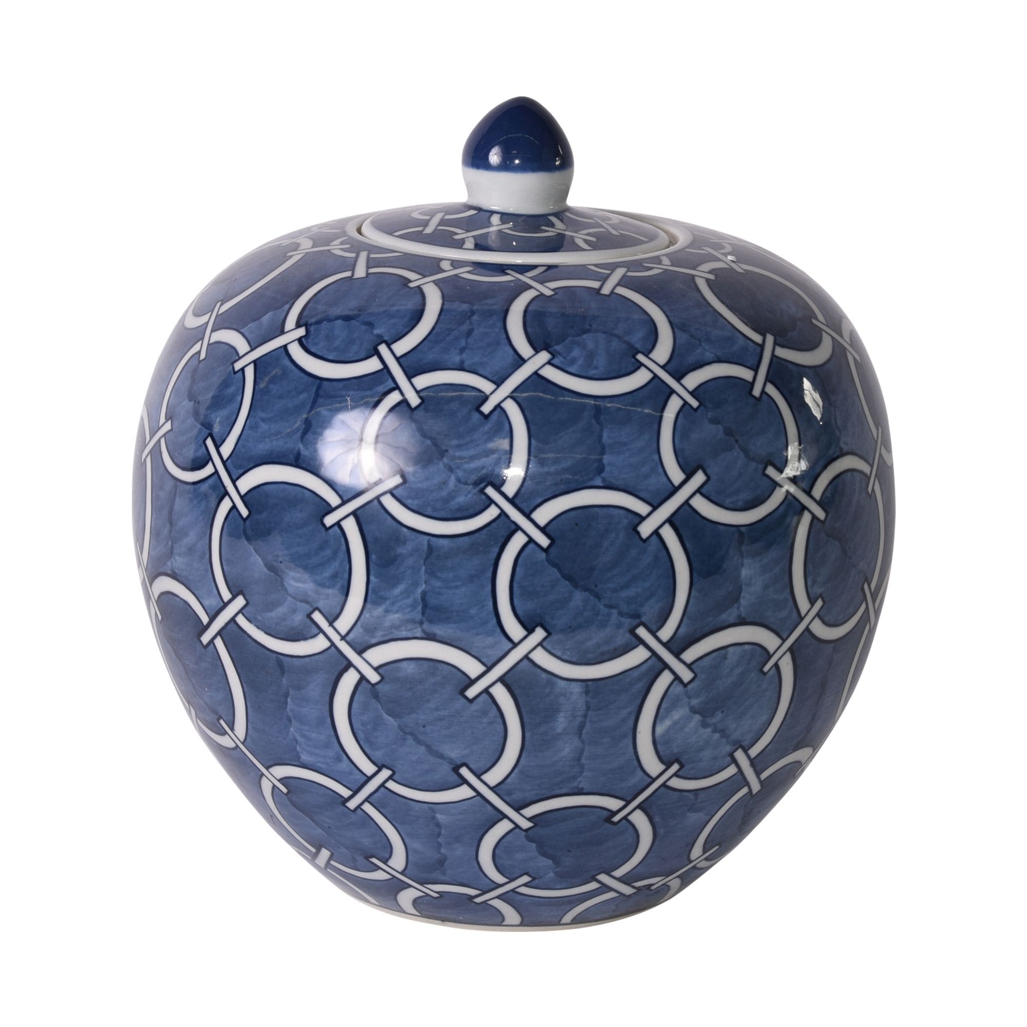 Indigo Blue Circle Melon Jar 11X11X11