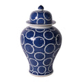 Indigo Blue Circle Temple Jar 11X11X18