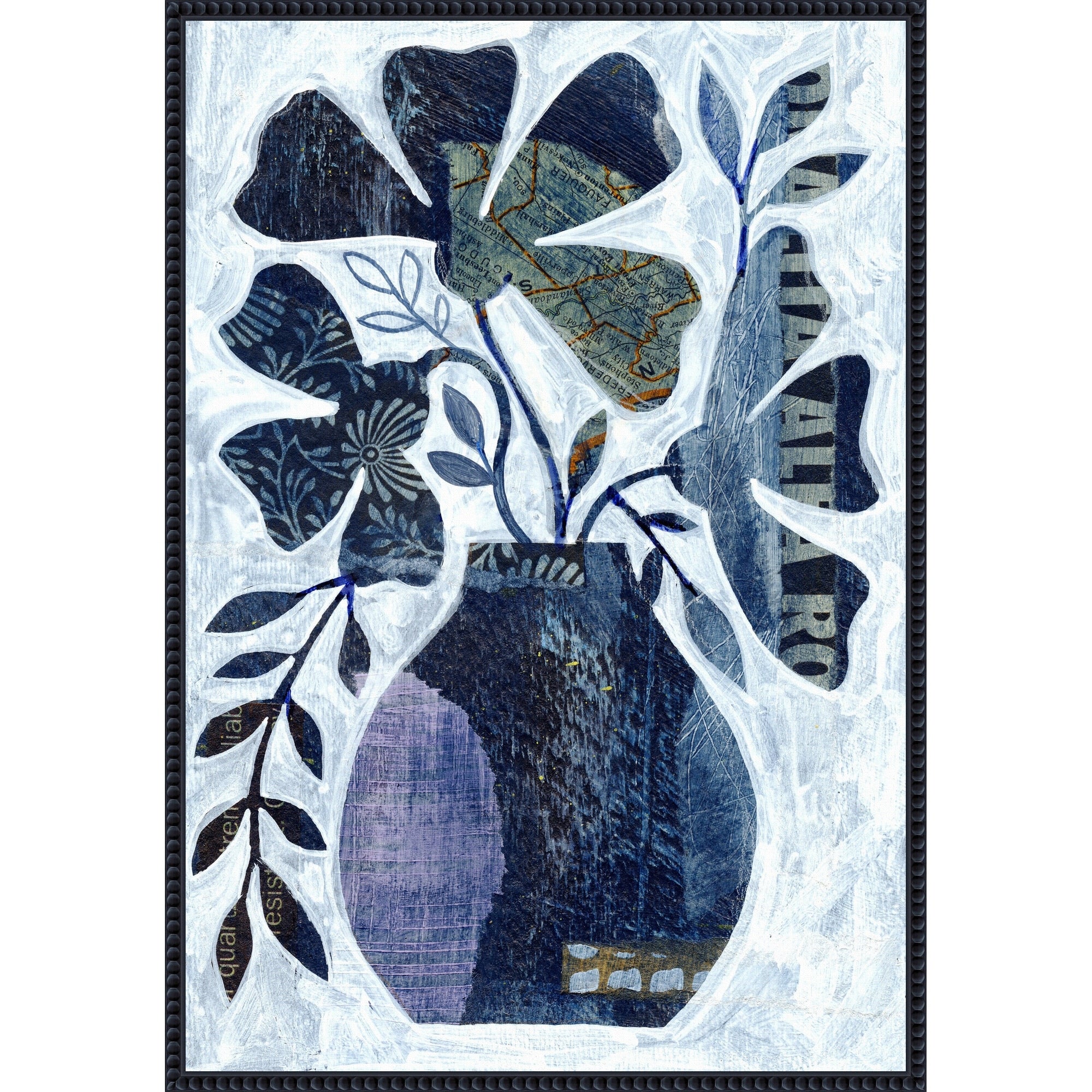 Indigo Blue Still Life No 2 By Susan Black Framed Canvas Wall Art Print