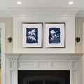 Indigo Botanical 2 Piece Set Silver Frame