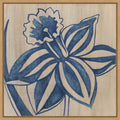 Indigo Daffodil By Chariklia Zarris 22 X 22 In. Framed Canvas Wall Art Print