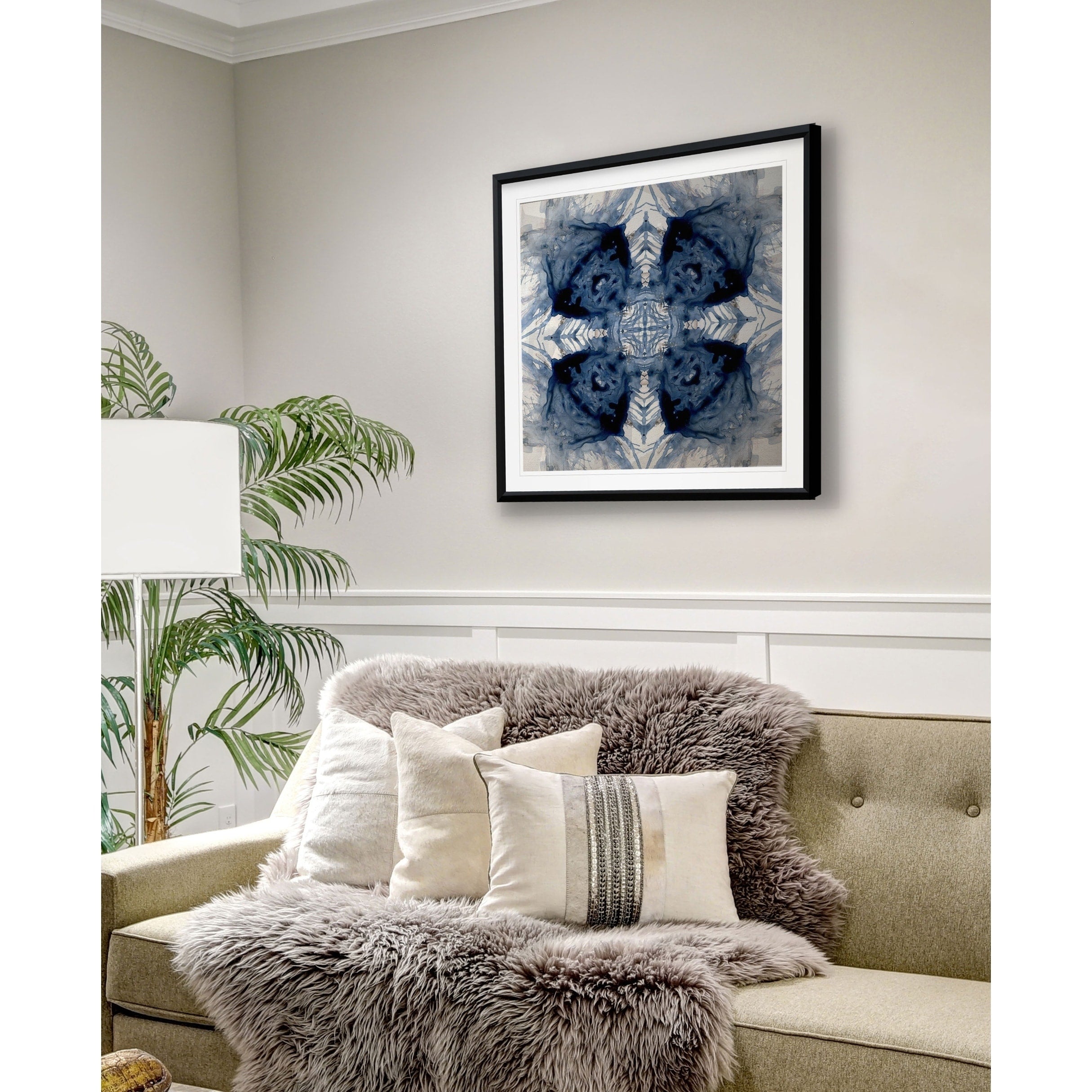 Indigo Kaleidoscope Iv Framed Giclee Print