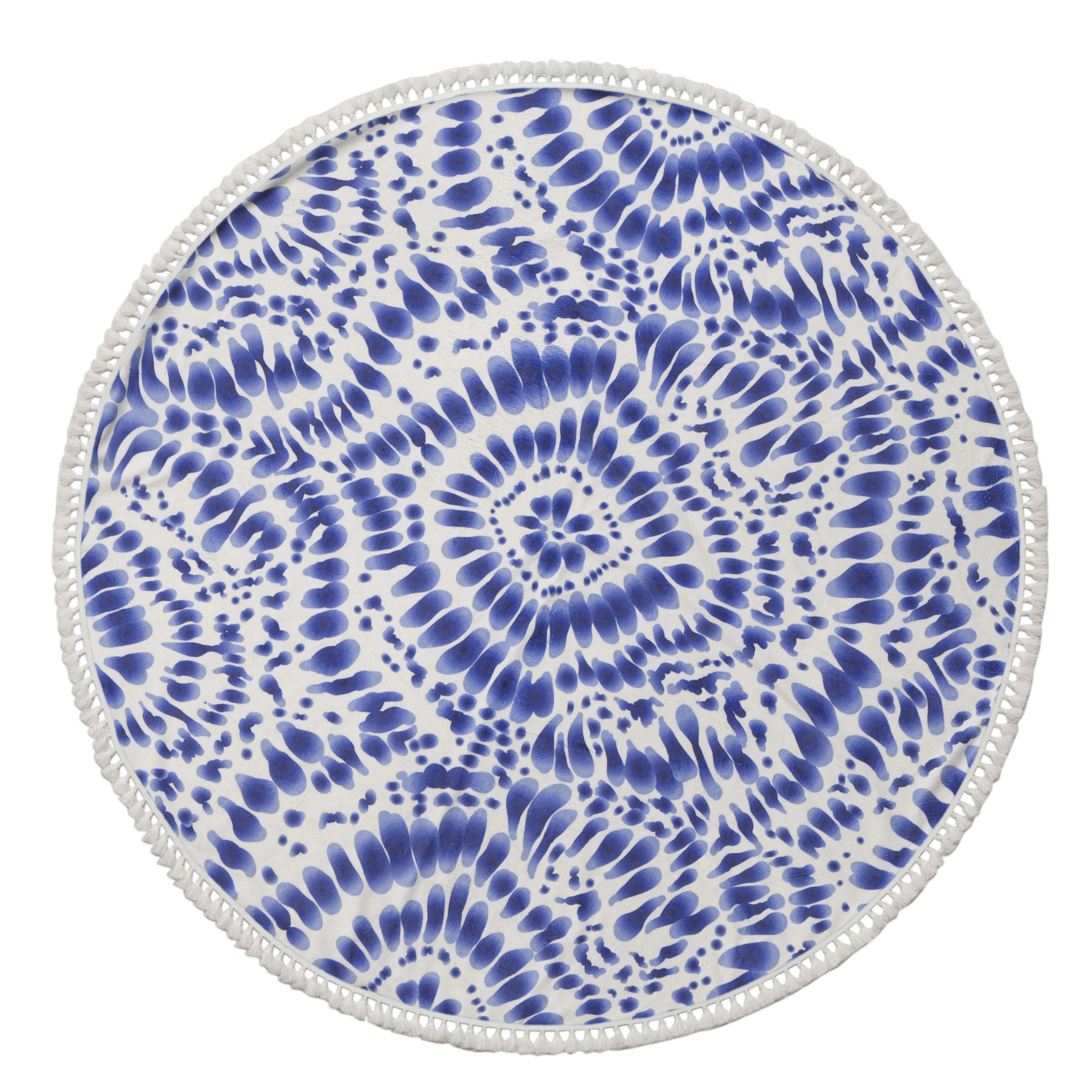 Indigo Turkish Cotton 60 Inch Round Beach Towel