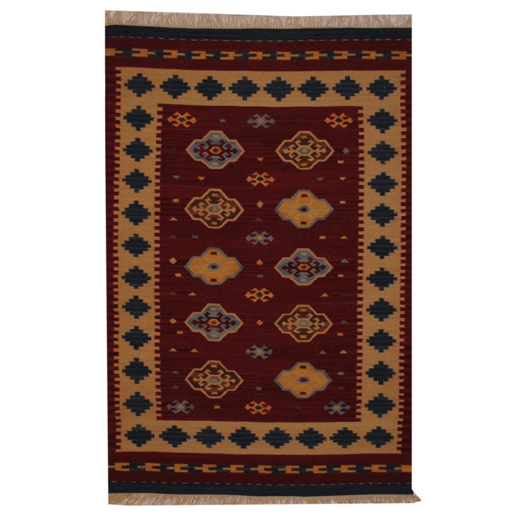 Handmade Herat Oriental Indo Turkish Wool Kilim India 4 X 6