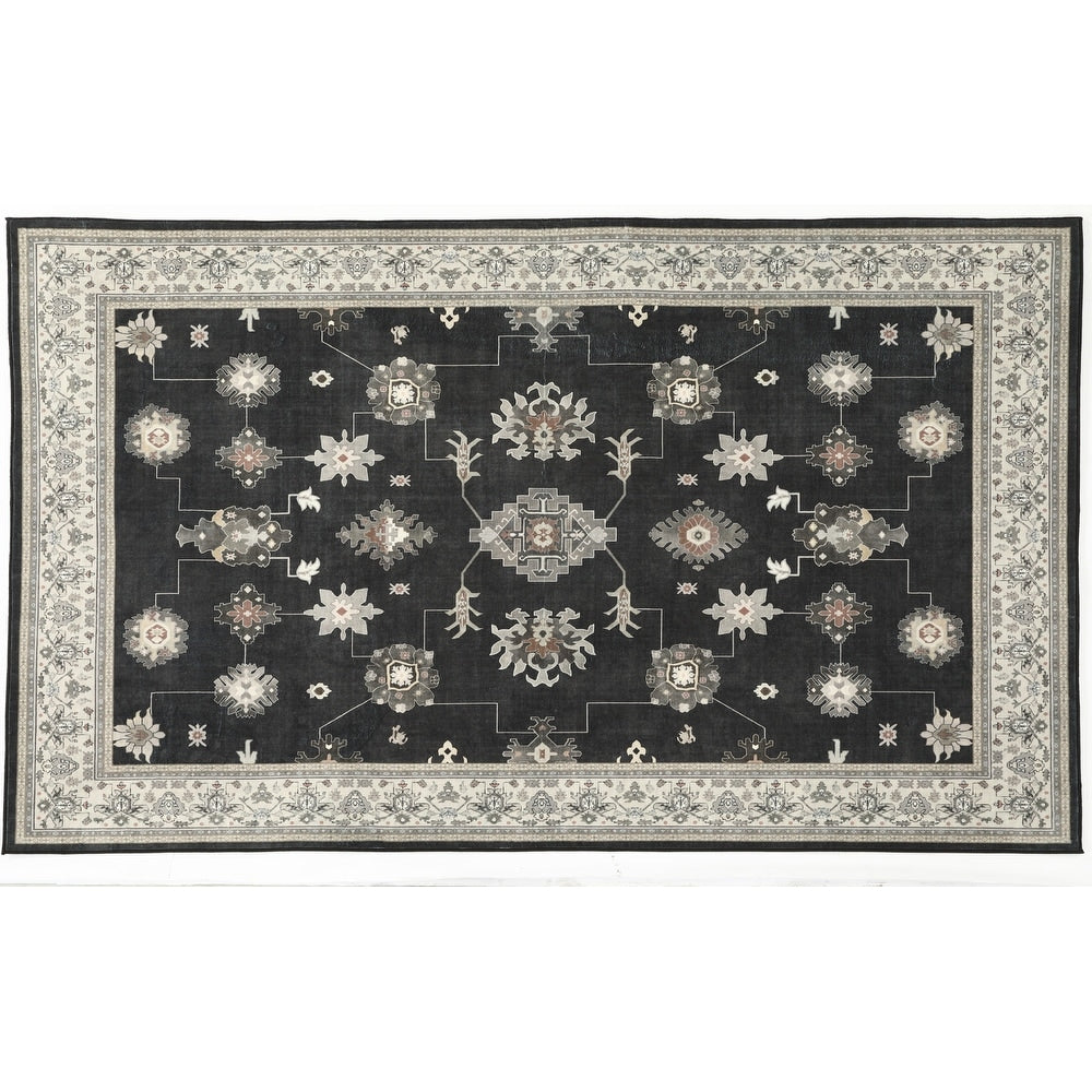 Indoor Area Rugs Washable Non Slip Carpeting Retro Persian Style 0.2 Inch Thick
