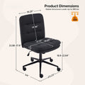 Indoor Armless Swivel Rocking Chair Tufted Back Leisure Lounge With Cross Legged Design And Cotton Linen Fabric