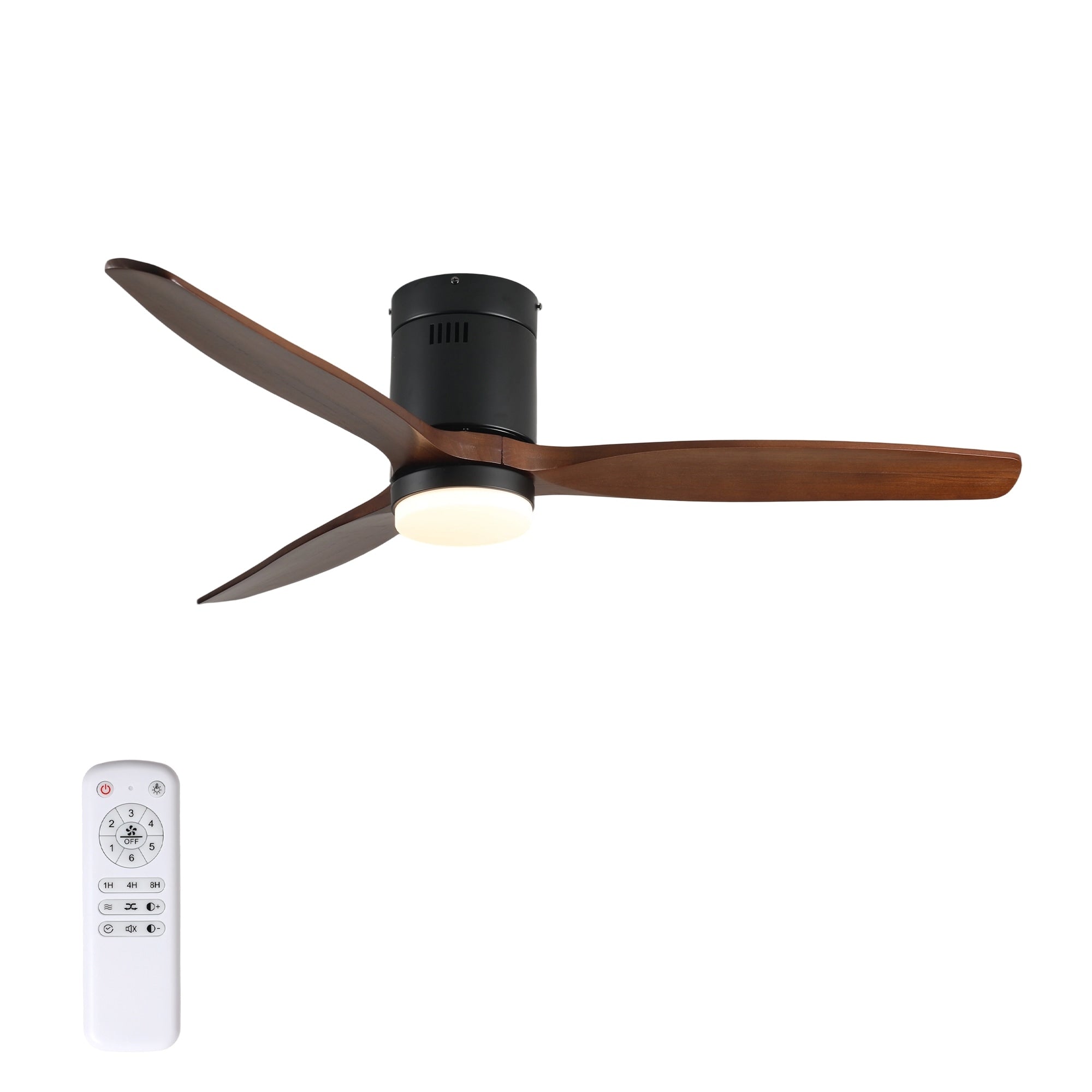 Indoor Flush Mount Ceiling Fan With Remote Control For Living Room