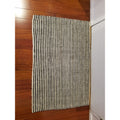 Indoor Jute Beige Black Stripe Floor Mat