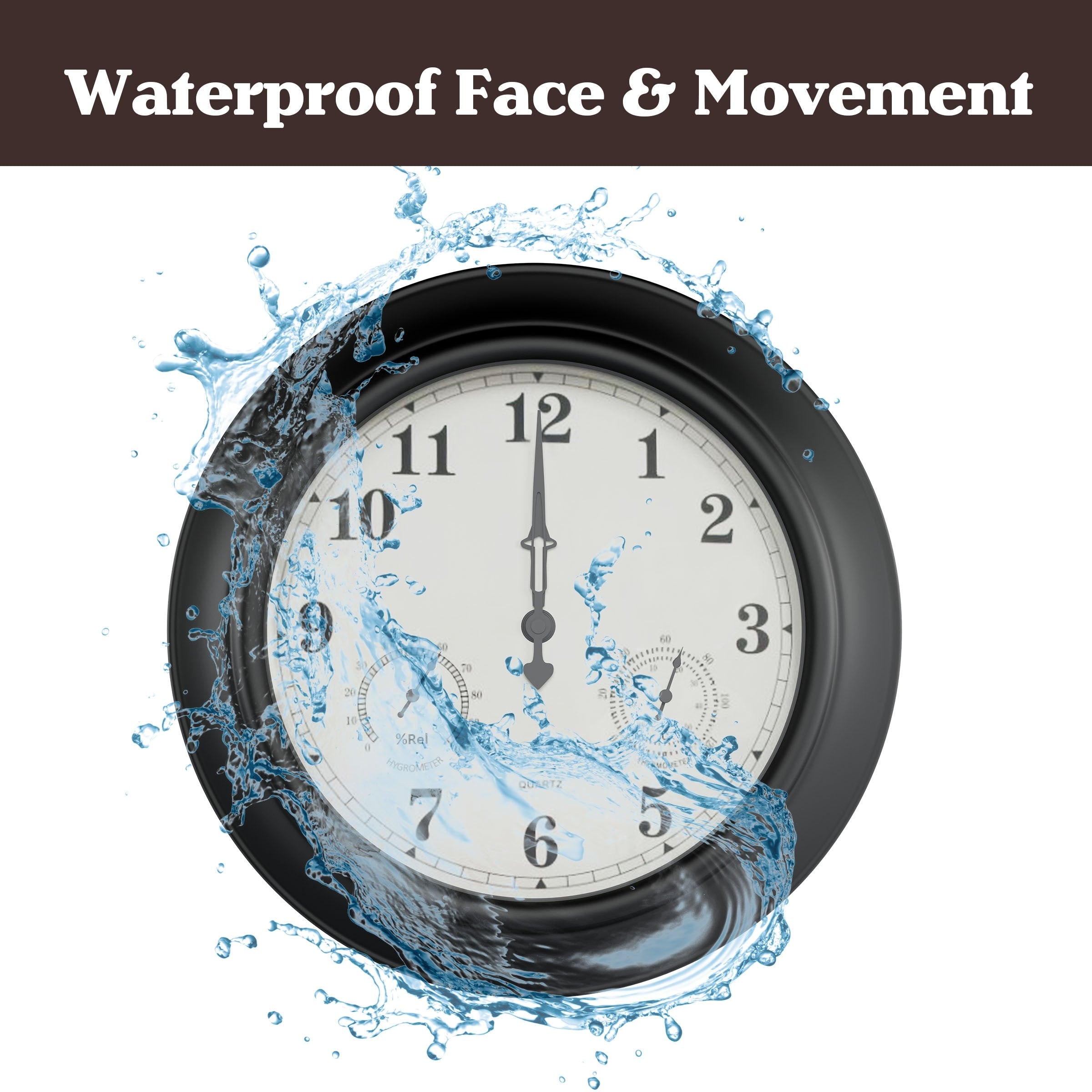 Wall Clock Thermometer 18 Quartz Battery Powered Pure Garden