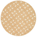 Indoor Outdoor Hand Hooked Geometric Beige Orange Rug 710 X 710