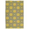 Indoor Outdoor Laguna Yellow And Grey Geo Flat Weave Rug 2 X 3